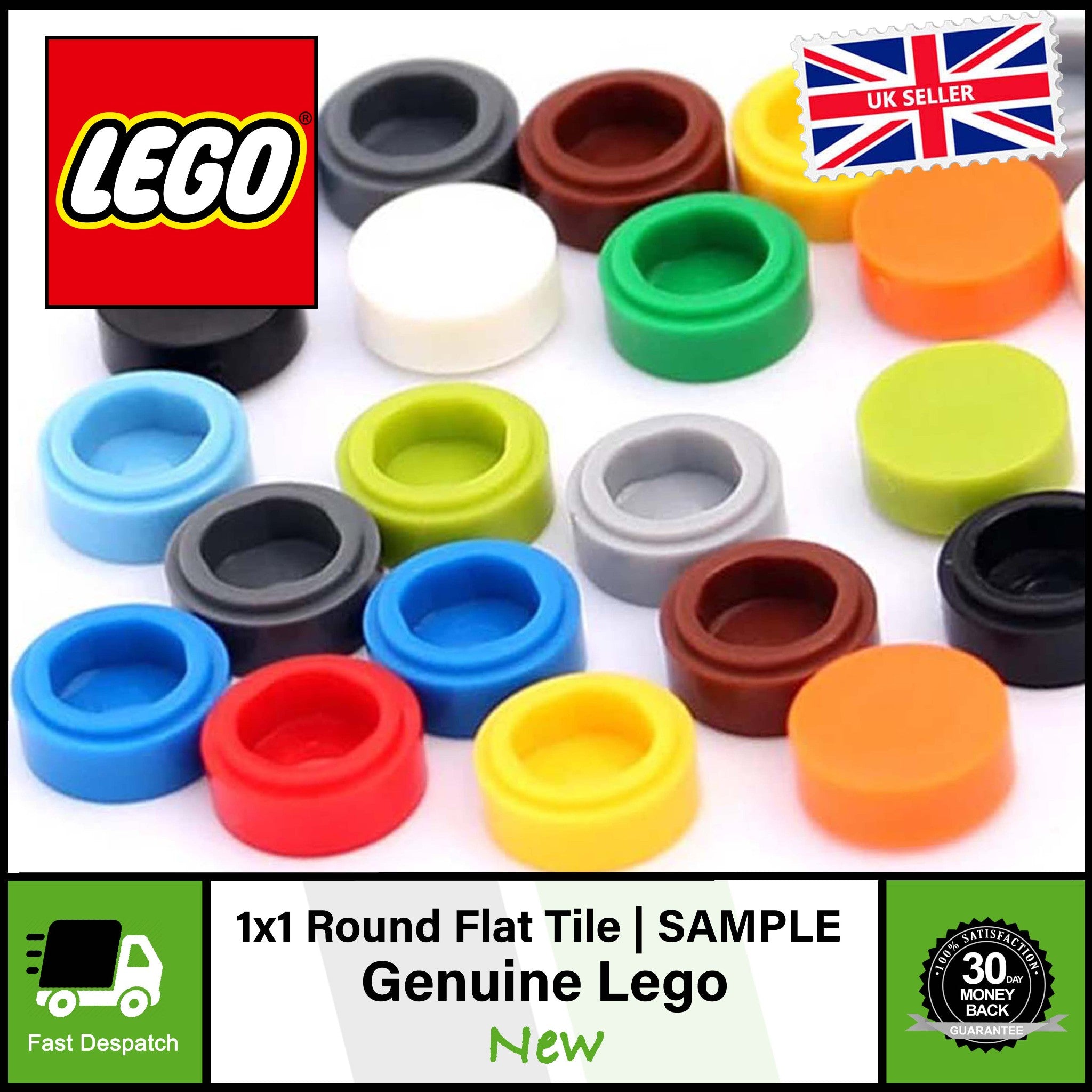 20 40 100 500 LEGO 1x1 Round Flat Tile 35381 | Use With Mosaic Art