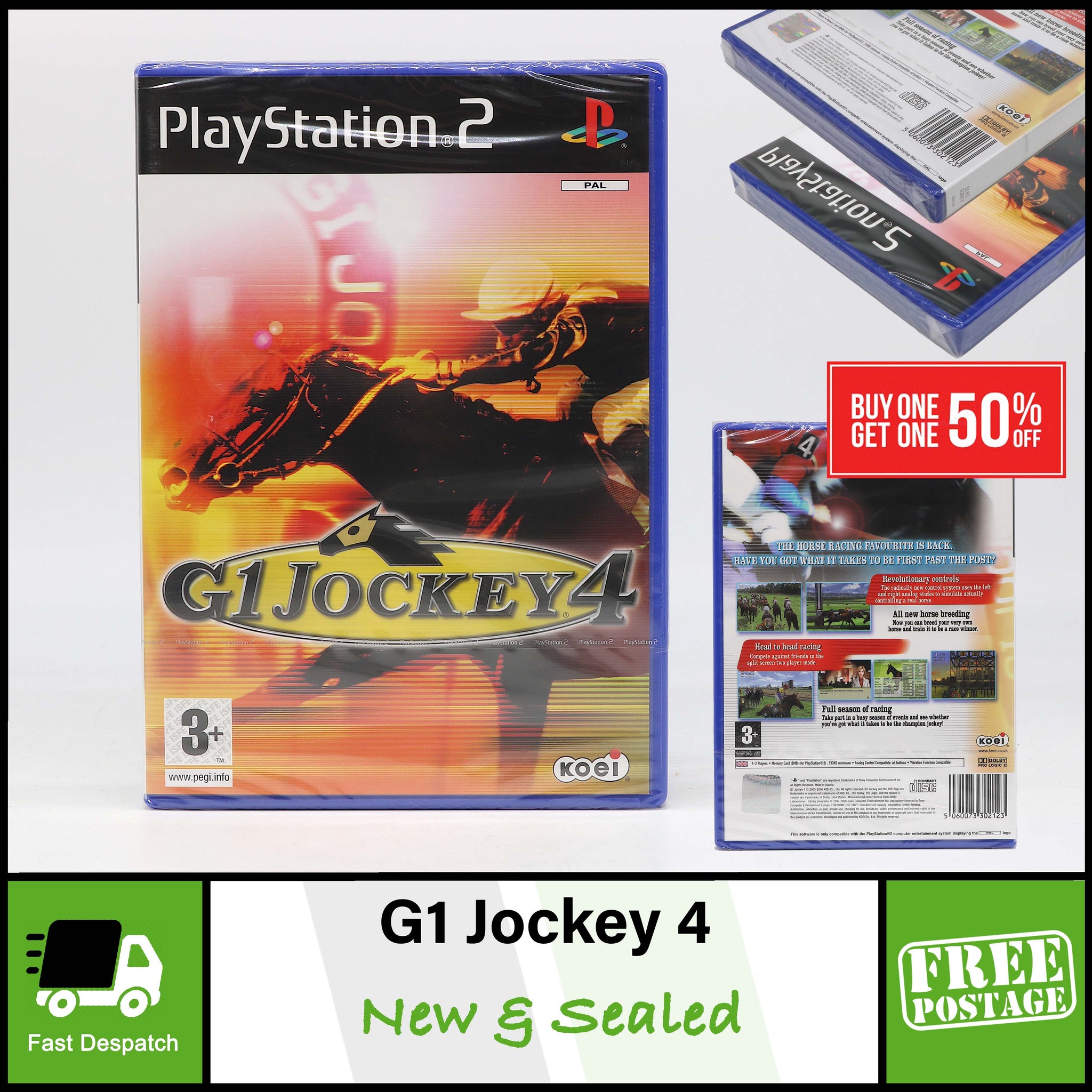 G1 Jockey 4 | Horse Racing | Sony Playstation PS2 Game | New & Sealed (Torn)