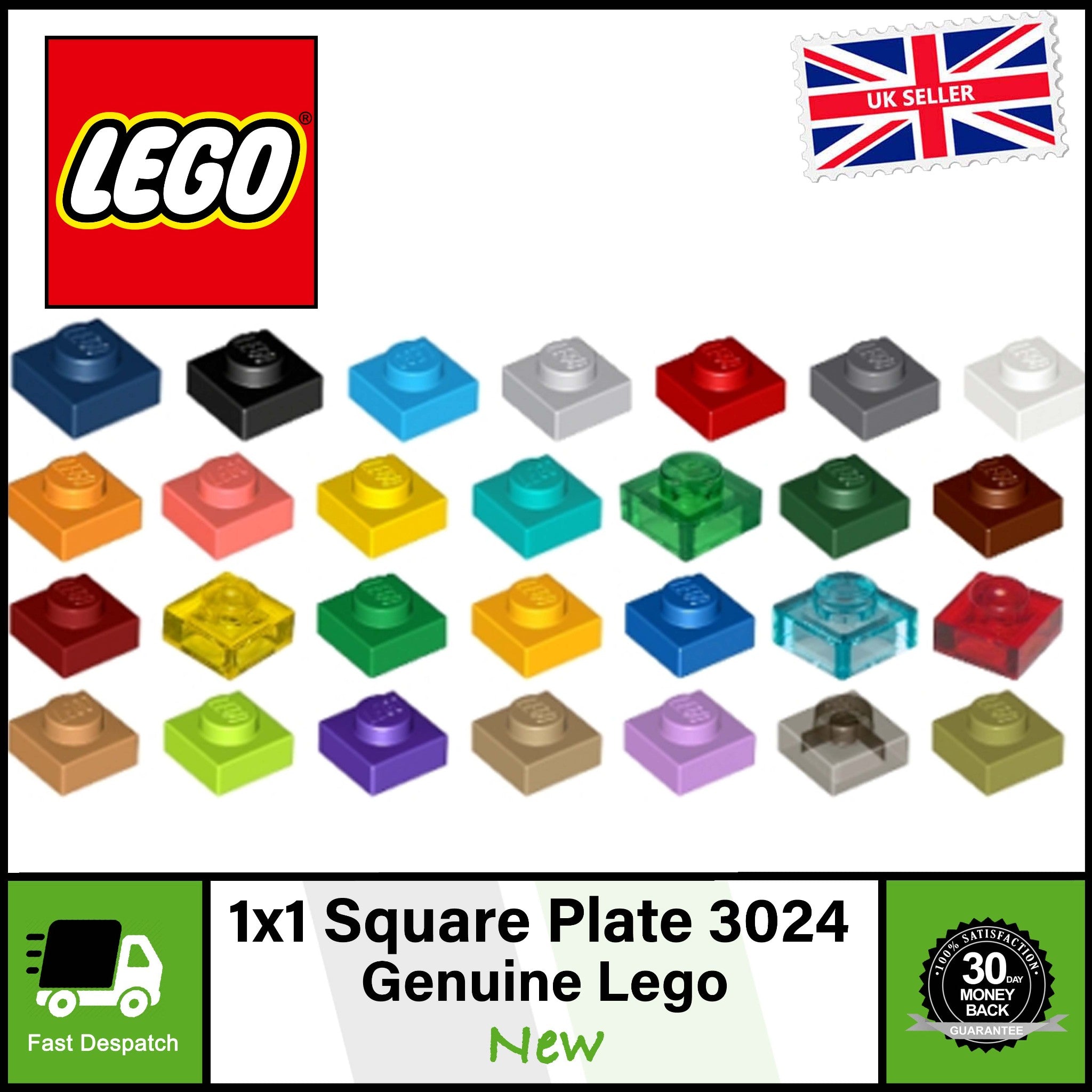 20 40 60 100 200 500 LEGO 1x1 Square Plate 3024 | Can Be Used With Mosaic Art
