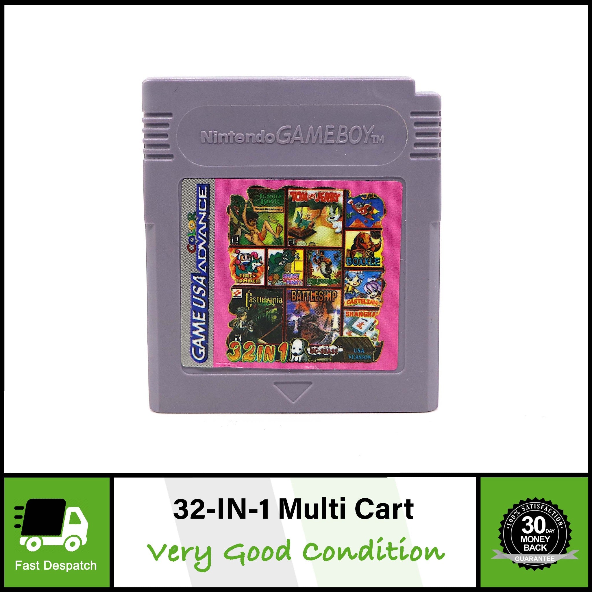 32-IN-1 | Multi Game Cartridge | Nintendo Gameboy Advance Color Game