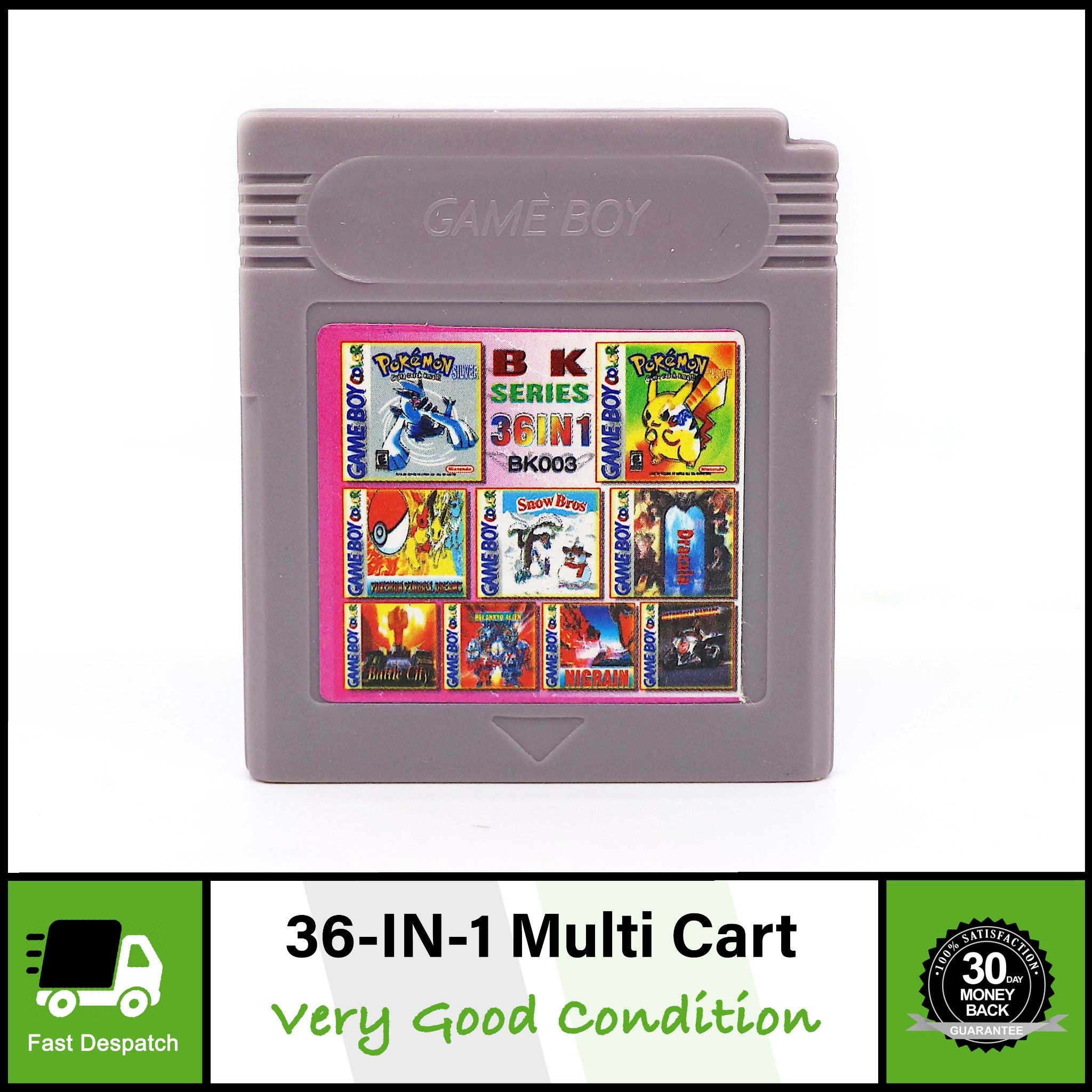 36-IN-1 | Multi Game Cart | Nintendo Gameboy Game inc Pokemon Silver Yellow