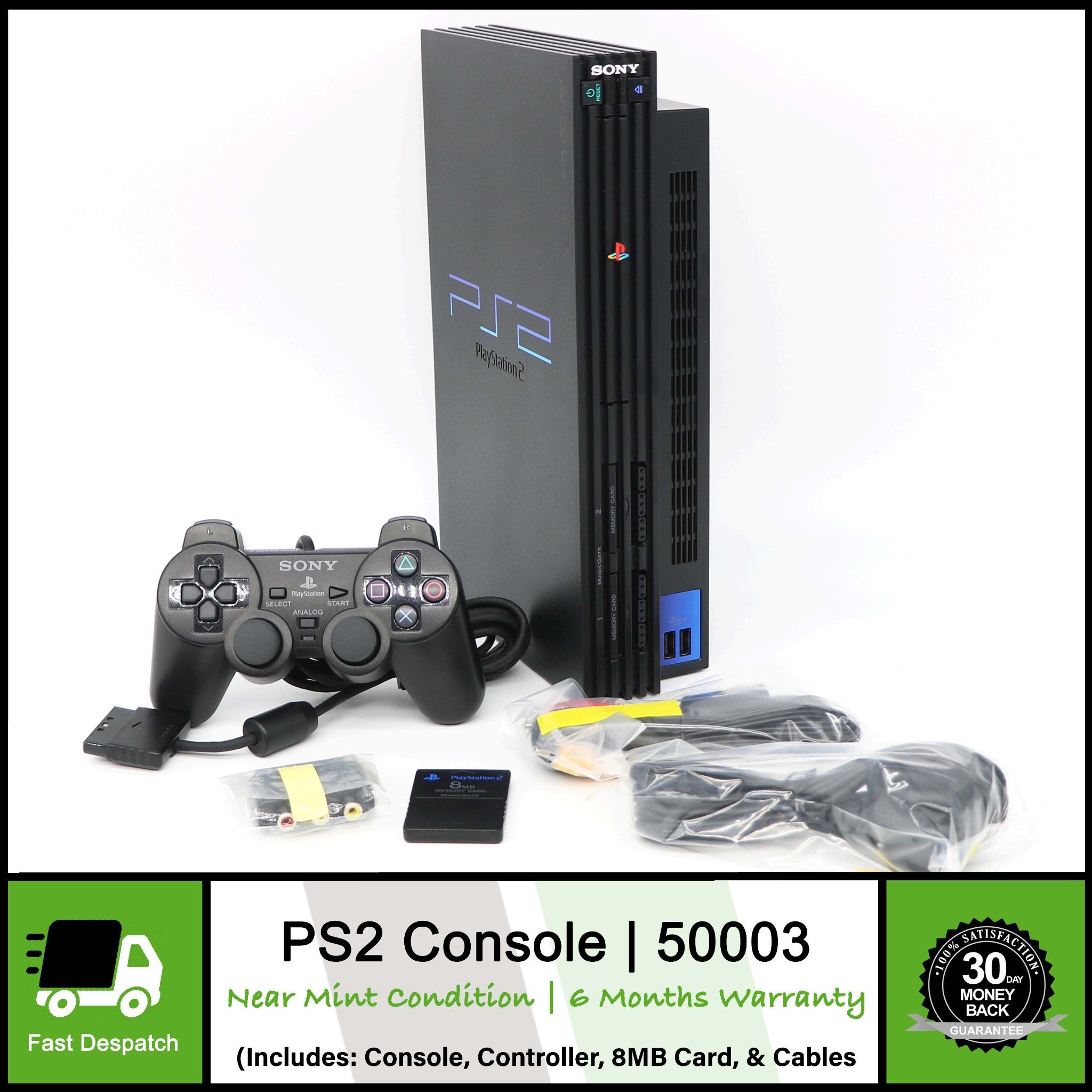Charcoal Black Fat Sony PS2 Console System | SCPH-50003 | Near Mint Condition