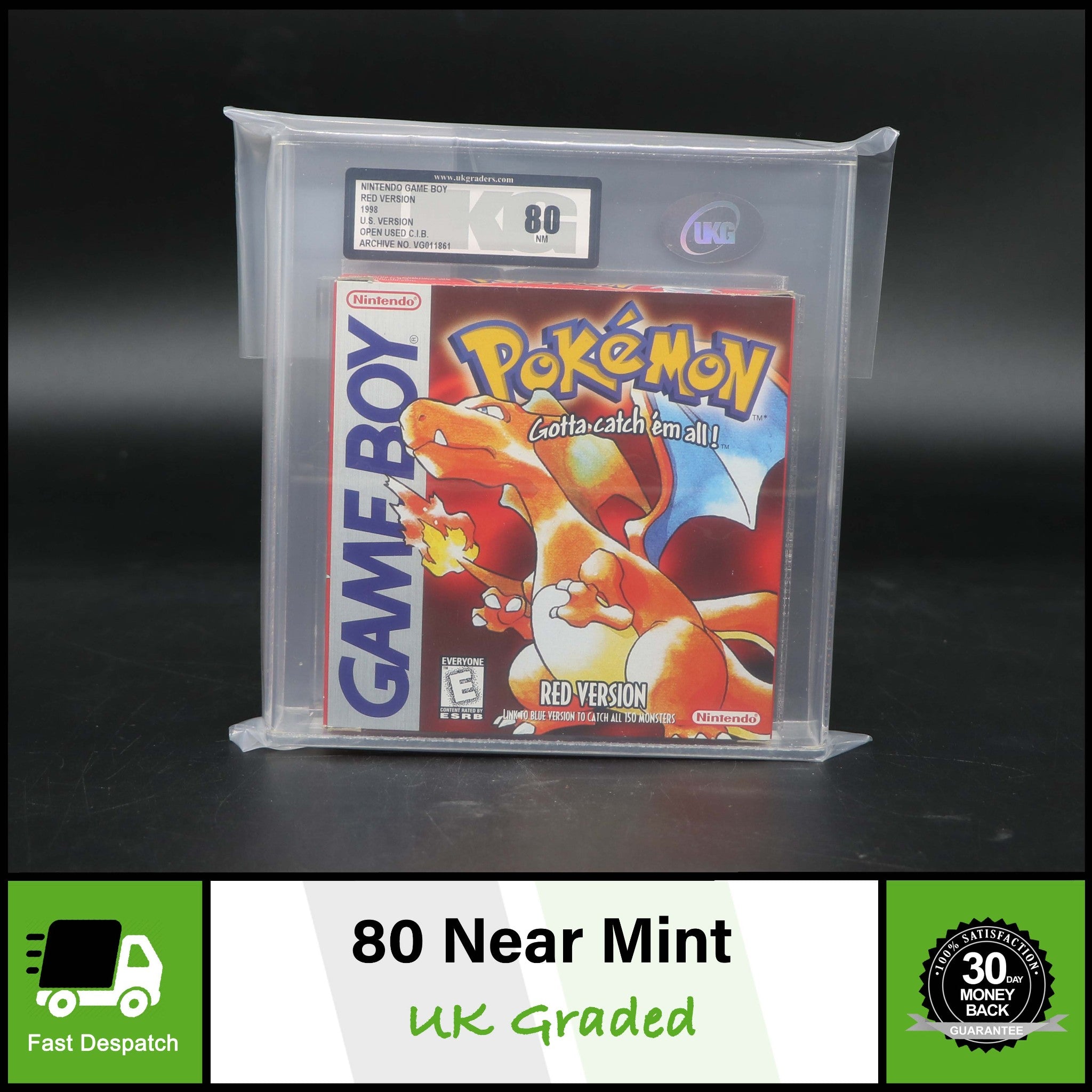 Pokemon Red Version | Nintendo Gameboy Game | UKG Graded 80 NM | CIB | NTSC