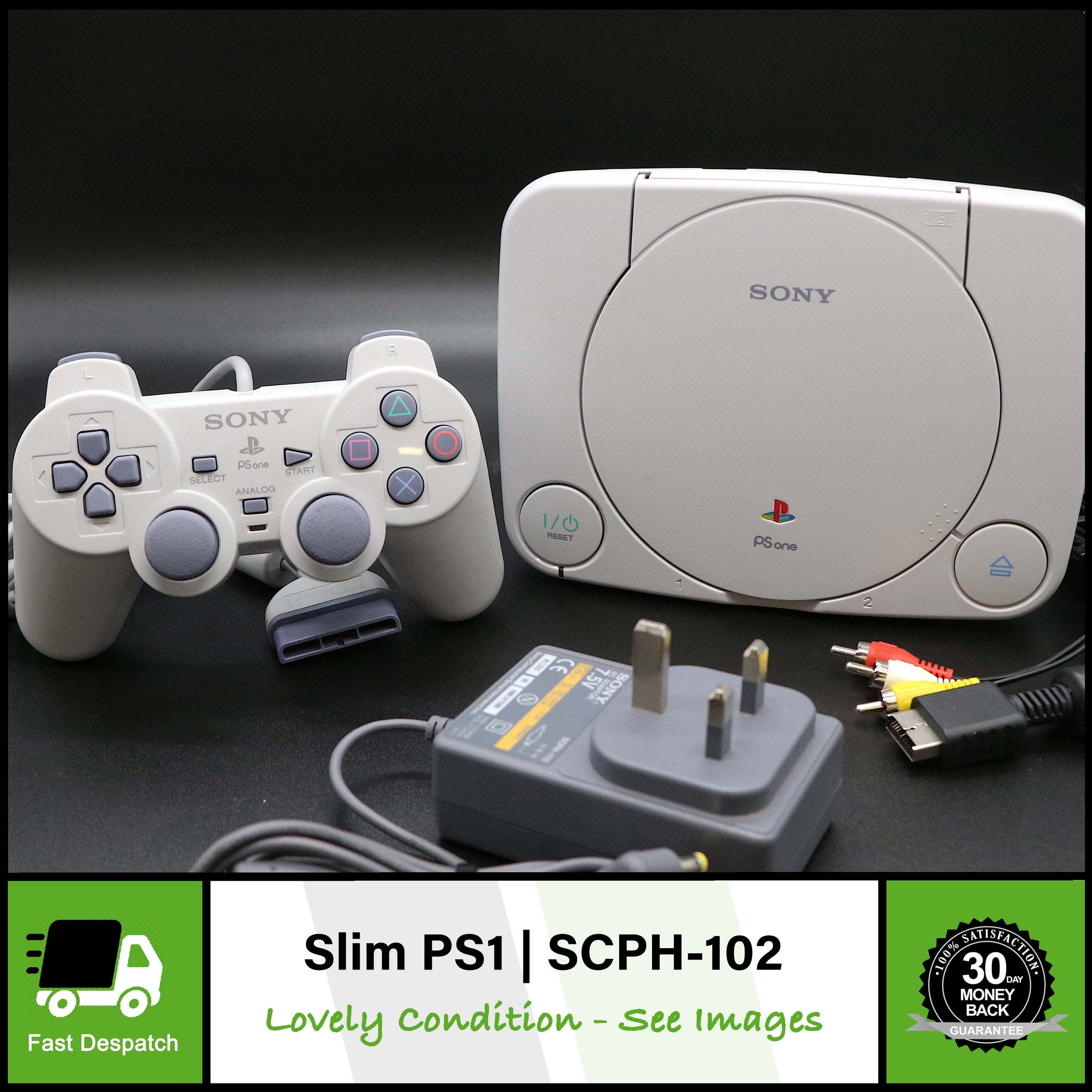 Slimline Slim Sony Playstation PS1 PSOne Console | SCPH-102 | Grade 2