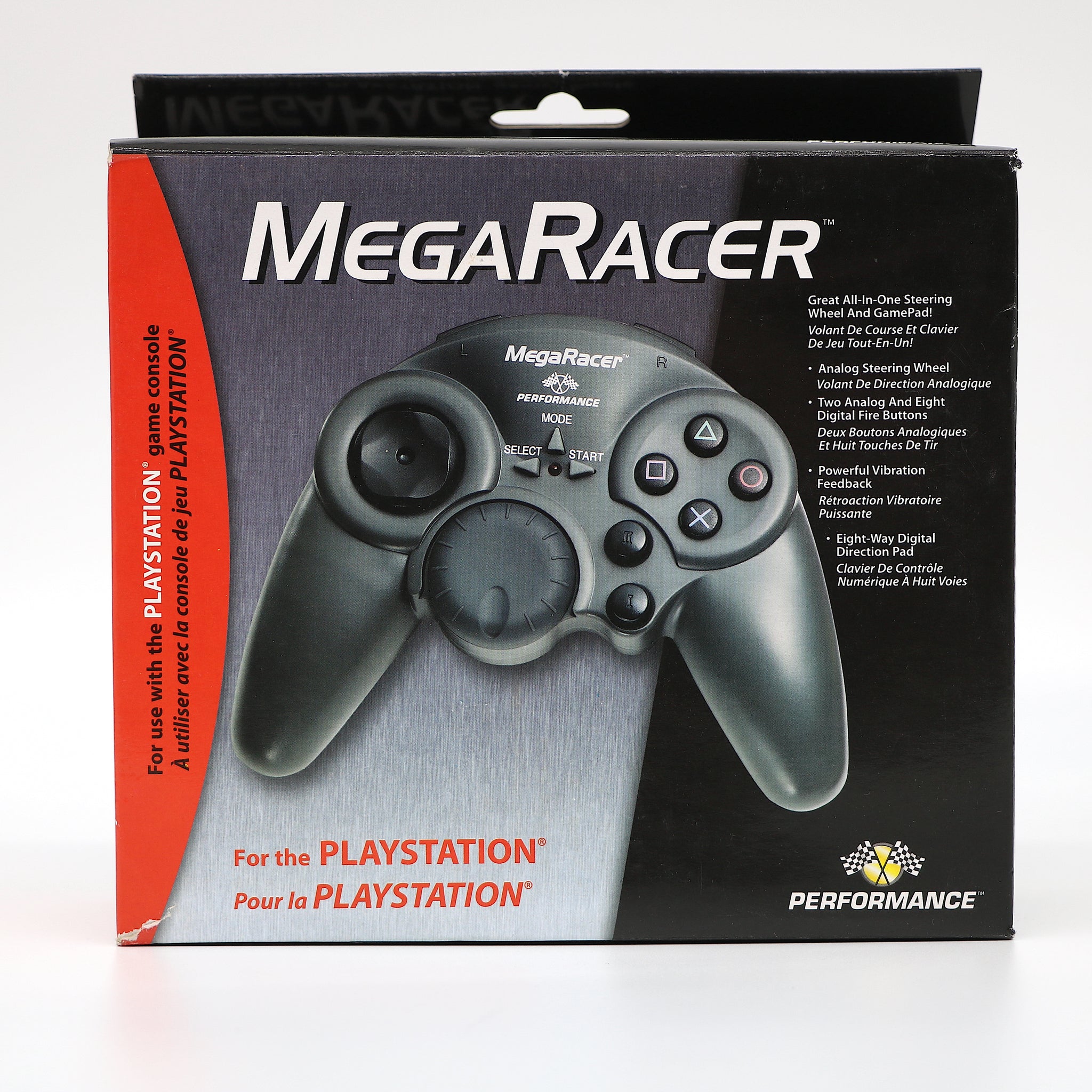 MegaRacer Performance Steering Wheel Controller | For Sony PS1 Playstation | New