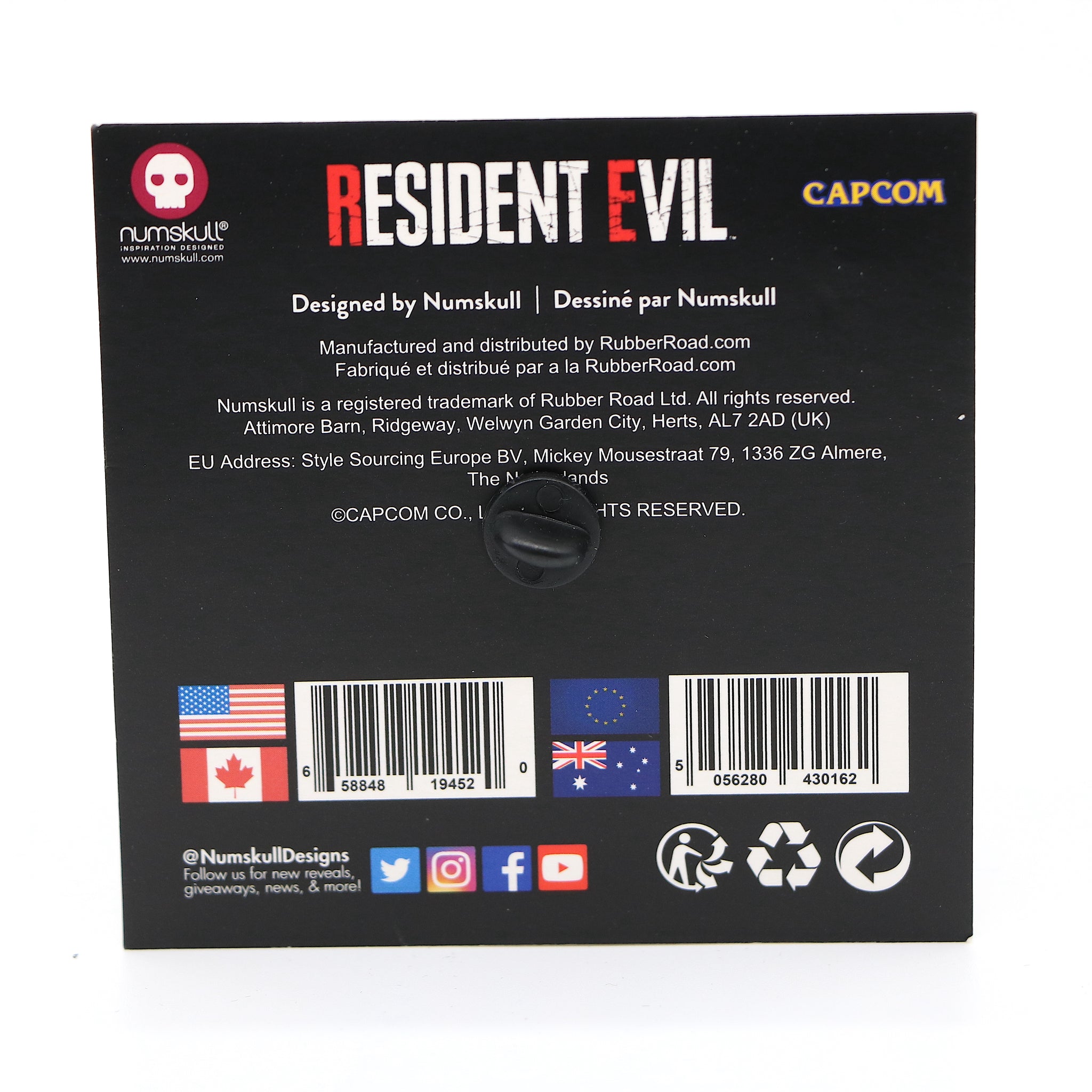 Resident Evil | Promo 25th Anniversary Pin Badge | Capcom | New