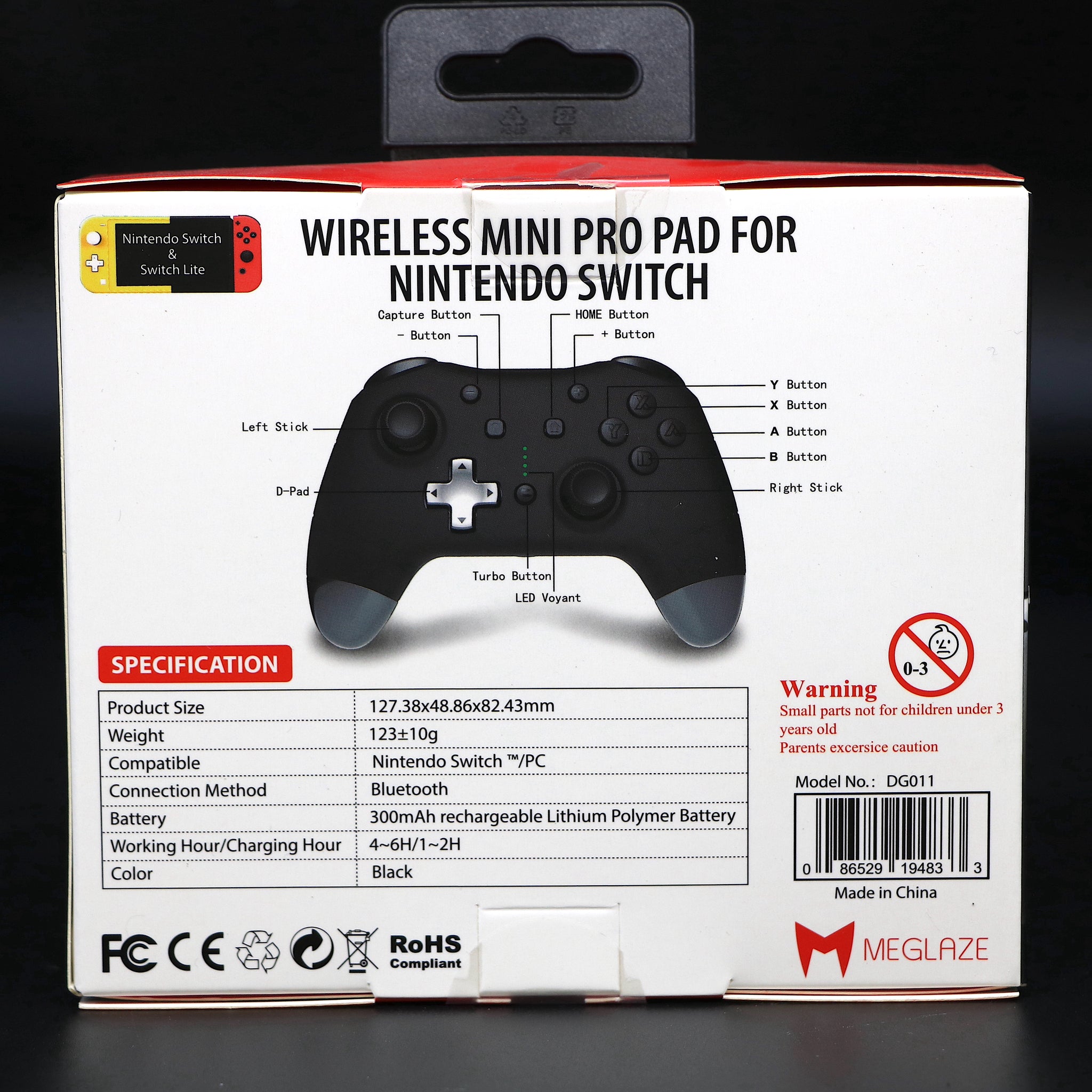 Wireless Nintendo Switch Controller Pro Pad or Mini Pro - Meglaze - New In Box