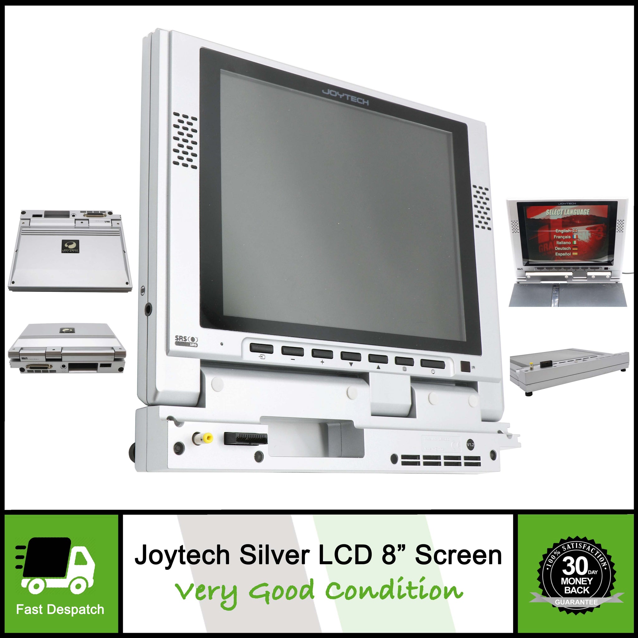 Joytech Portable 8" LCD Monitor Screen JS980 Silver Display For Slim PS2 Console