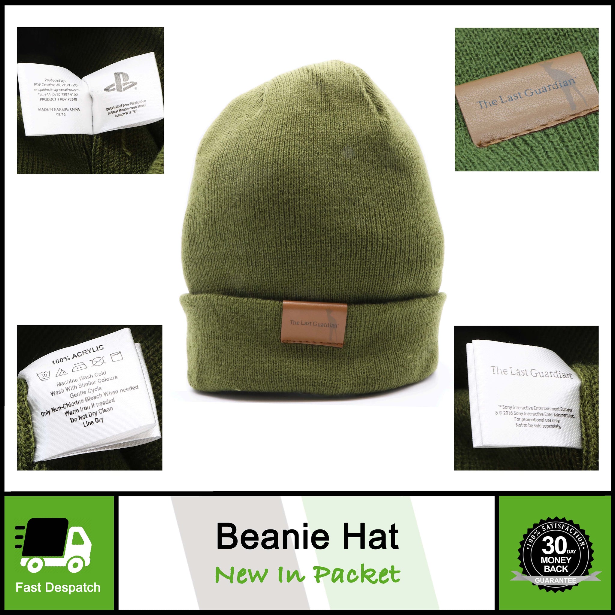 Khaki Green Knitted Woolly Beanie Hat | The Last Guardian Official Sony PS4 Game