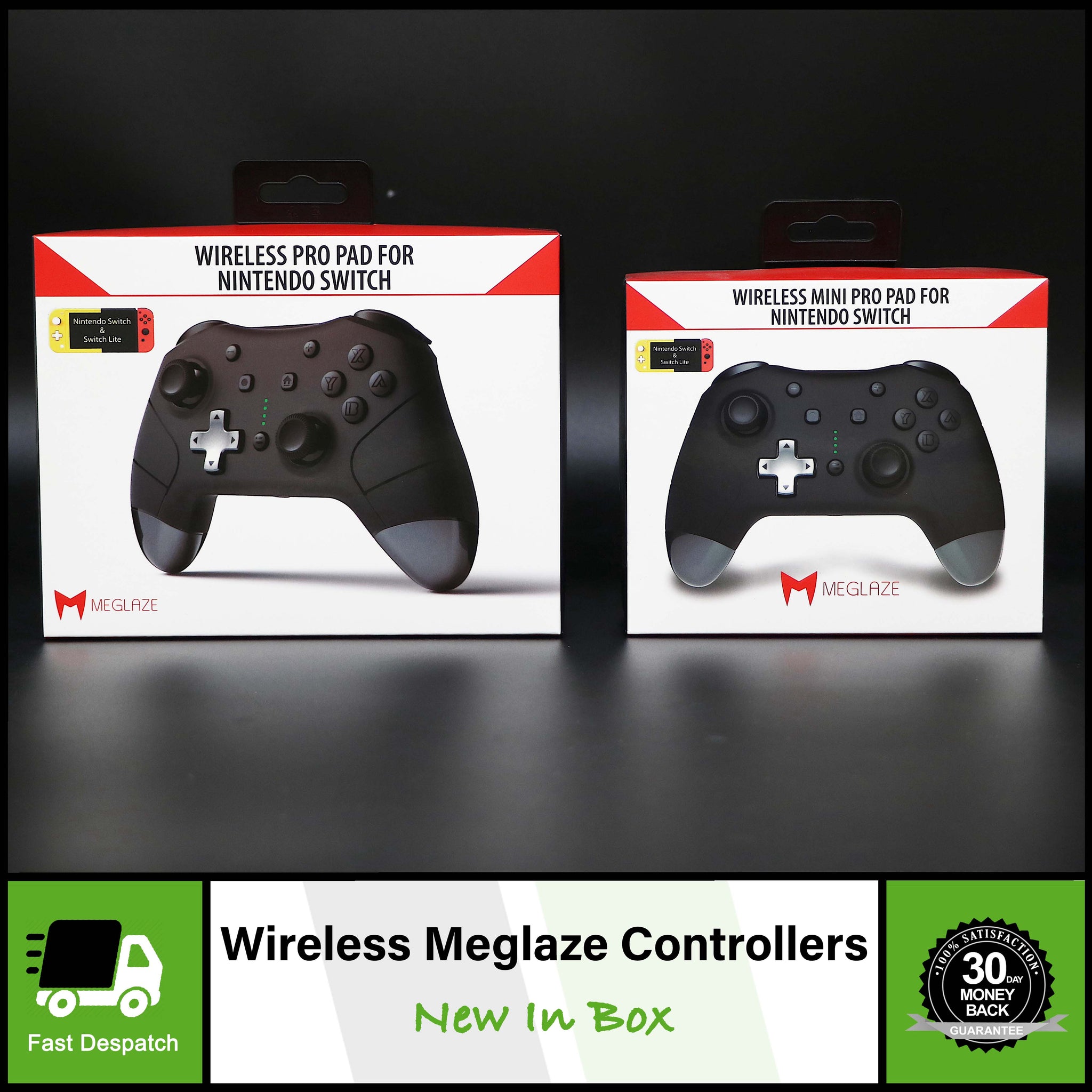 Wireless Nintendo Switch Controller Pro Pad or Mini Pro - Meglaze - New In Box