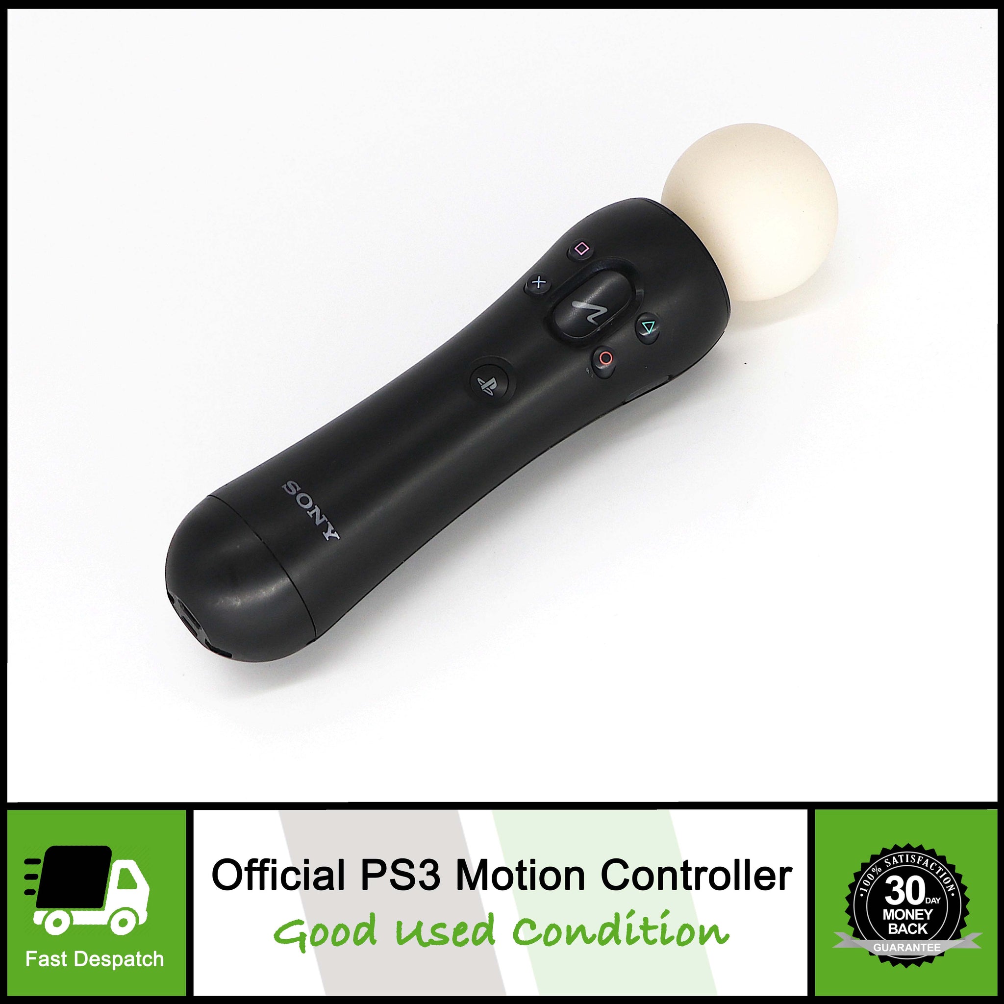 Official Sony PS3 PS4 Black Move Motion Controller Control Wand - CECH-ZCM1E