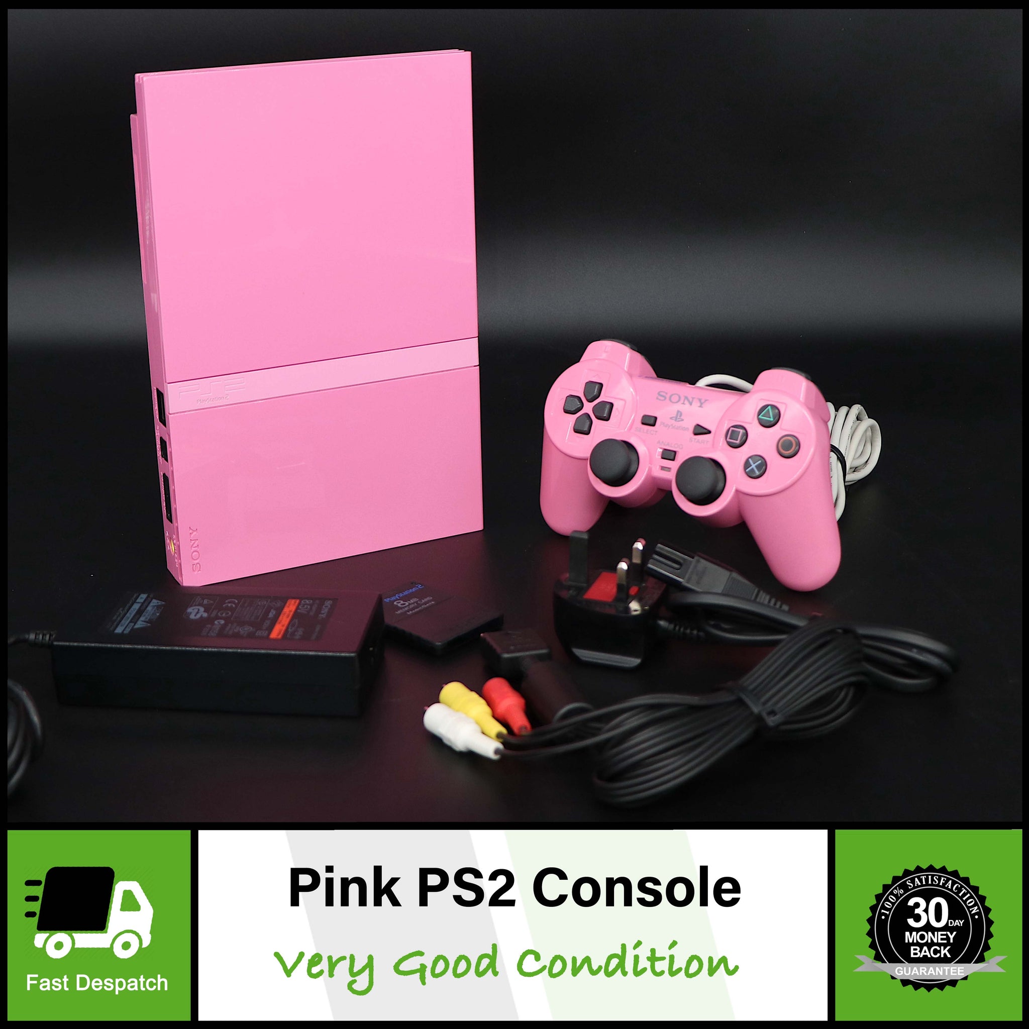 Pink Slimline Slim Sony PS2 Console System With Controller & 8MB Card | VGC