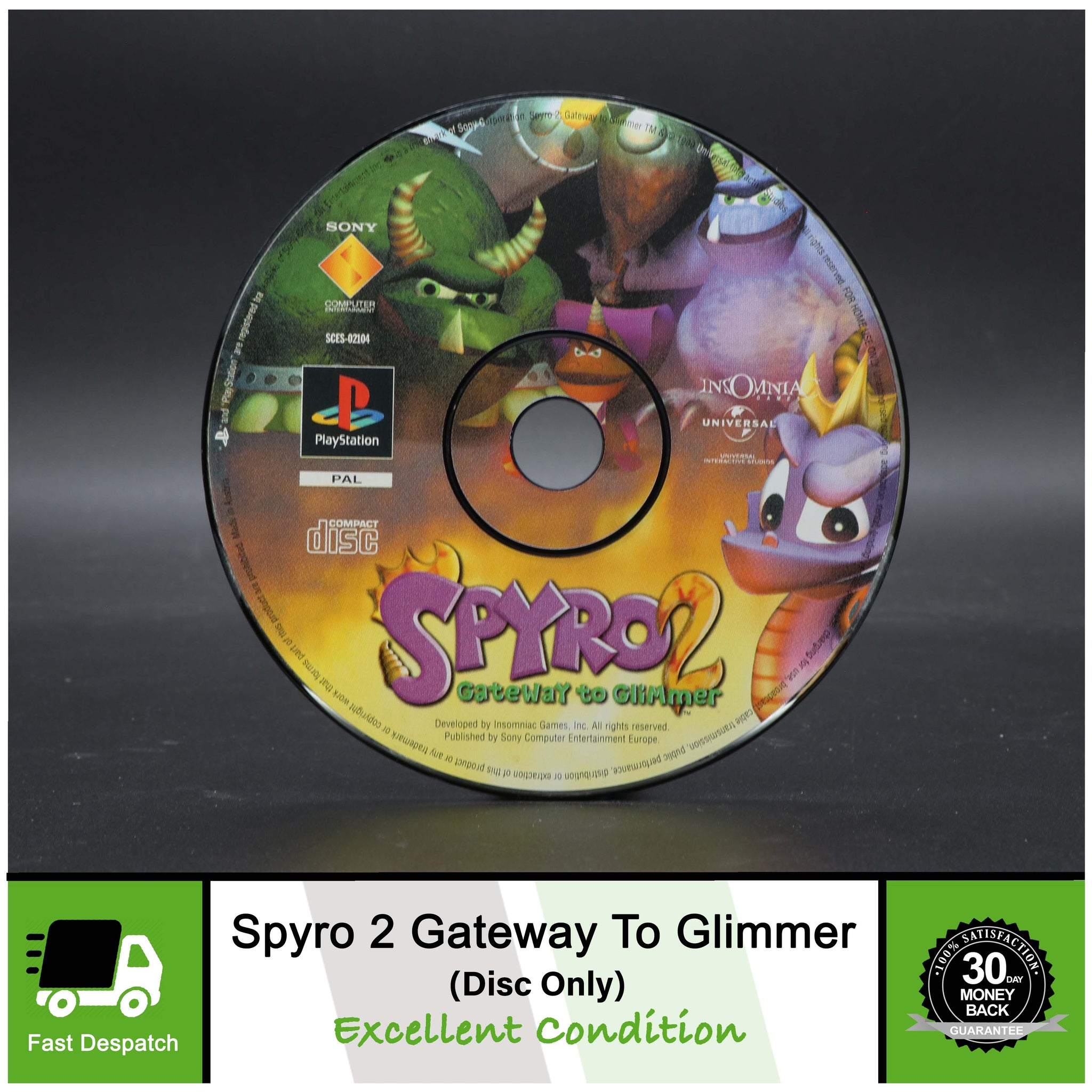 Spyro 2 Gateway To Glimmer (The Dragon) Sony PS1 Game | Collectable Condition