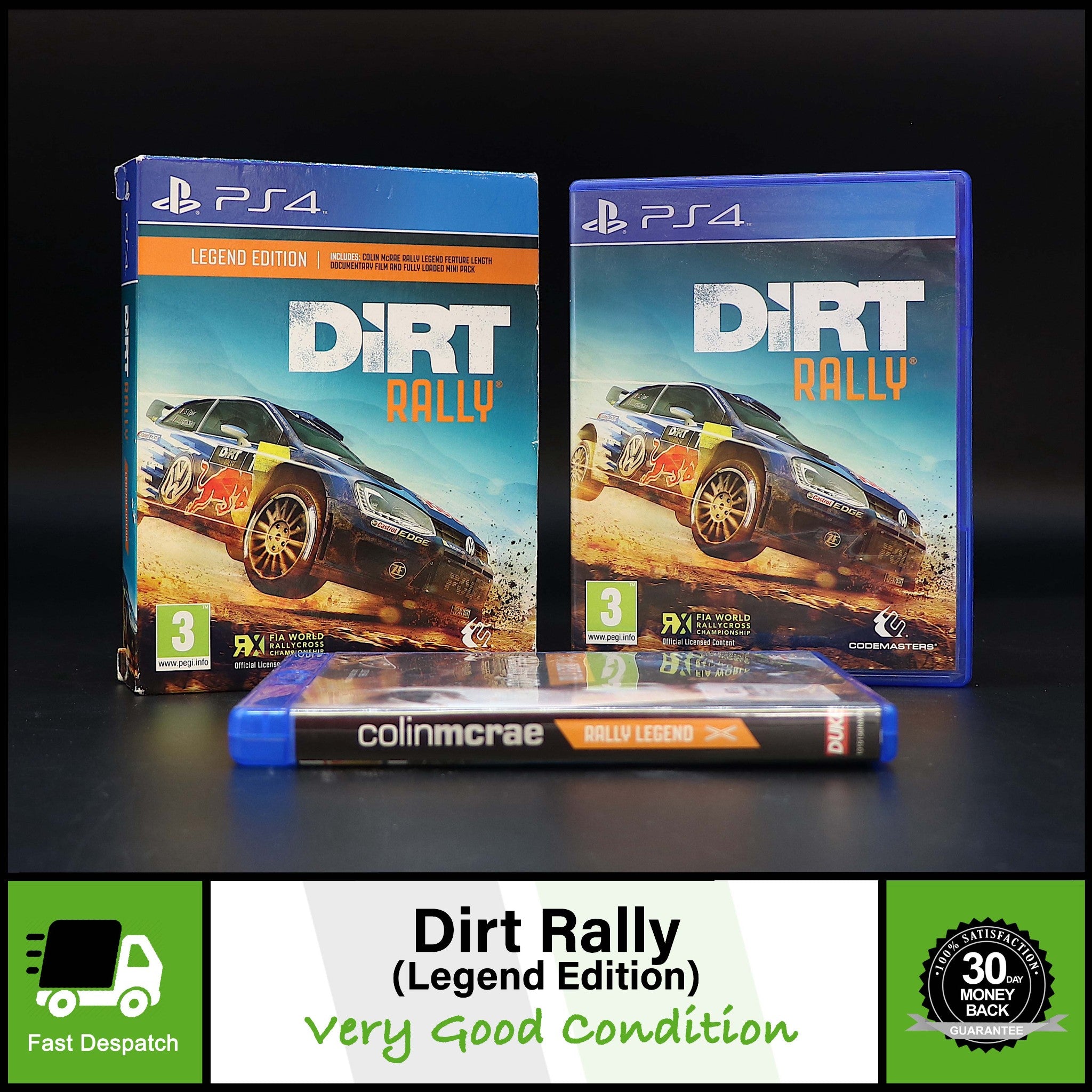 Dirt Rally | Legend Edition | Colin McRae | Sony PS4 Game | Very Good Condition