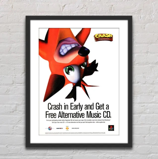 A2 Poster & Promo Music CD Given With Pre-Orders Of The Crash Bandicoot PS1 Game