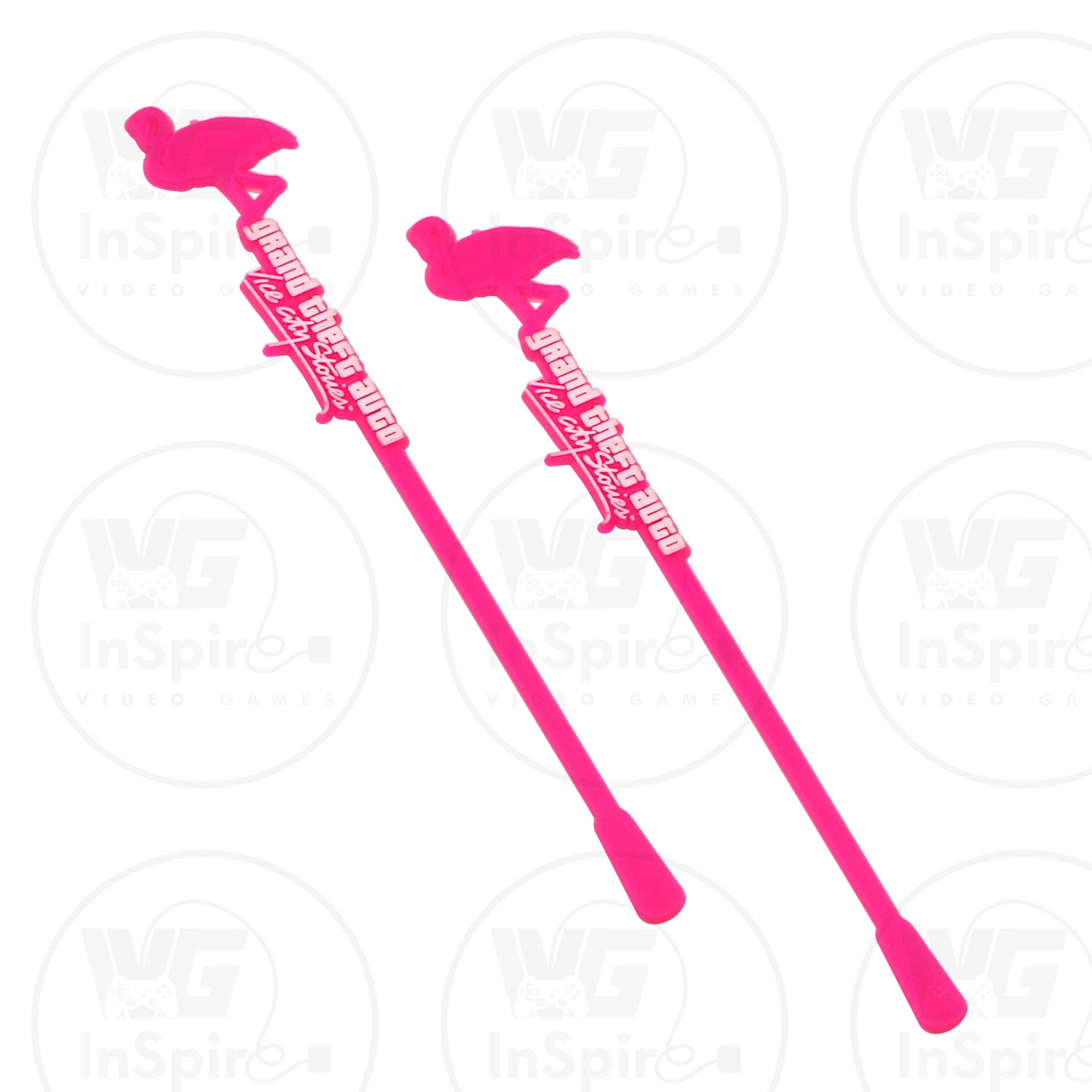 Grand Theft Auto (GTA) Vice City Cocktail Stirrers Sticks Flamingo | Rare Promo