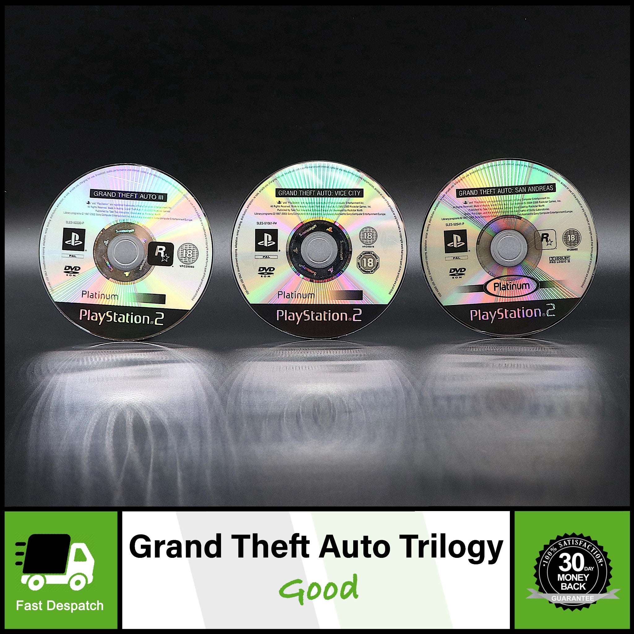 Grand Theft Auto GTA III San Andreas Vice City | Sony PS2 Game | Discs Only!