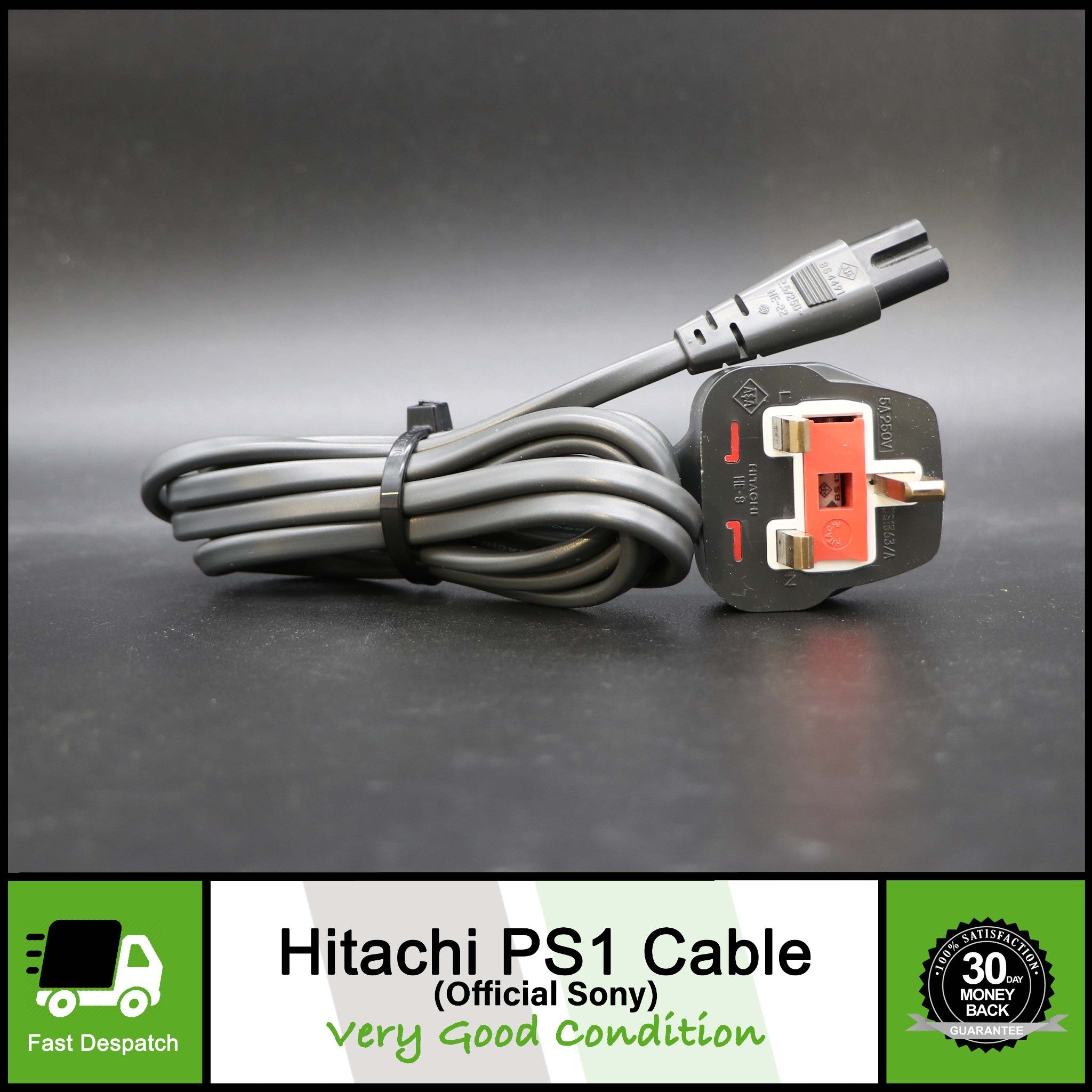 Official Hitachi Cable Lead Plug For Fat Original Sony PS1 Playstation PSONE