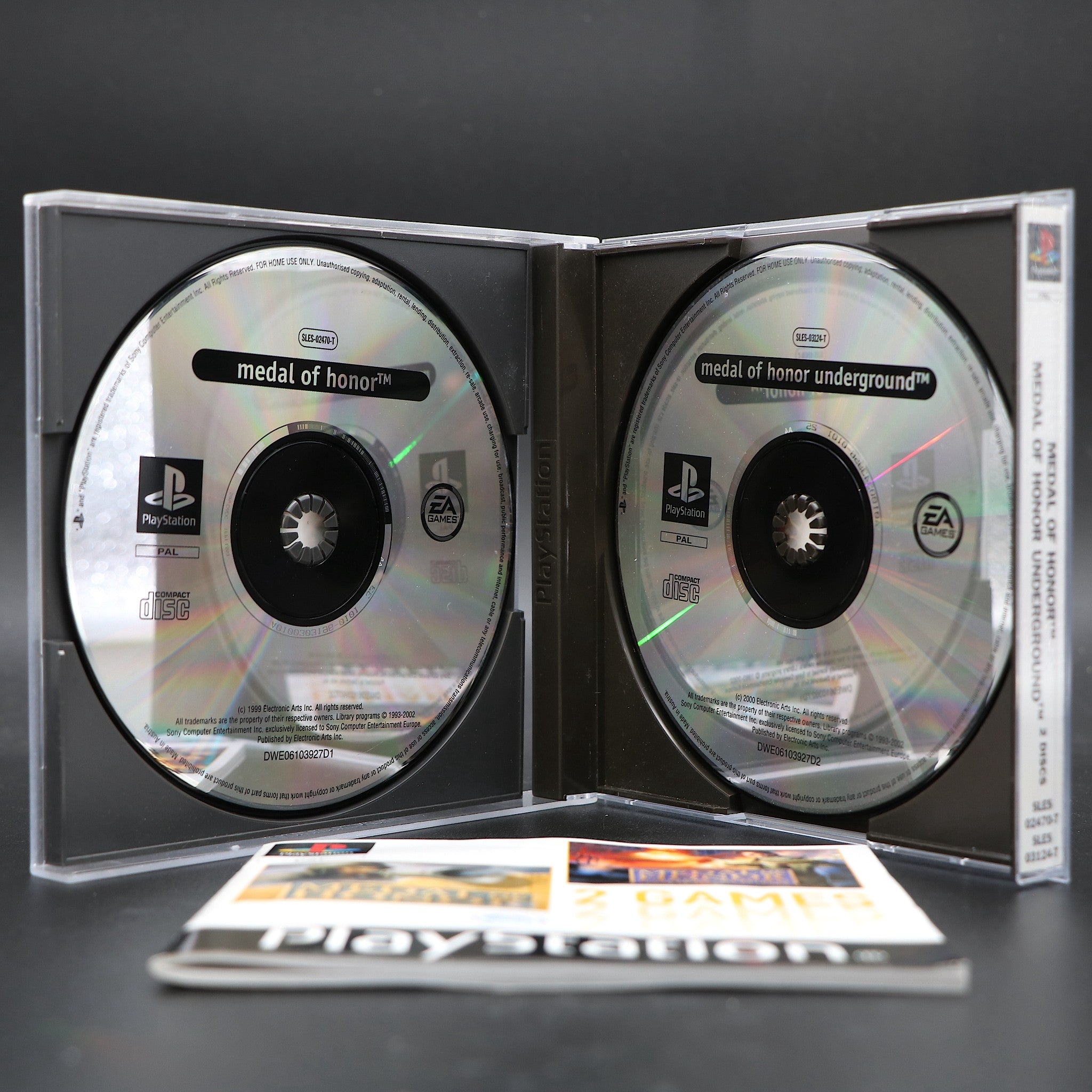 Medal of Honor & Underground - Sony PSONE PS1 - 2 Games - Collectable Condition