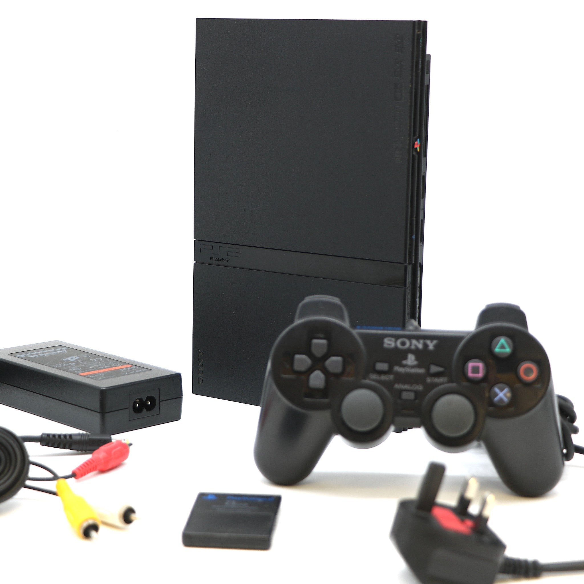 Black Slimline Slim Sony PS2 Console With Pad & 8MB Card | Mint Condition!