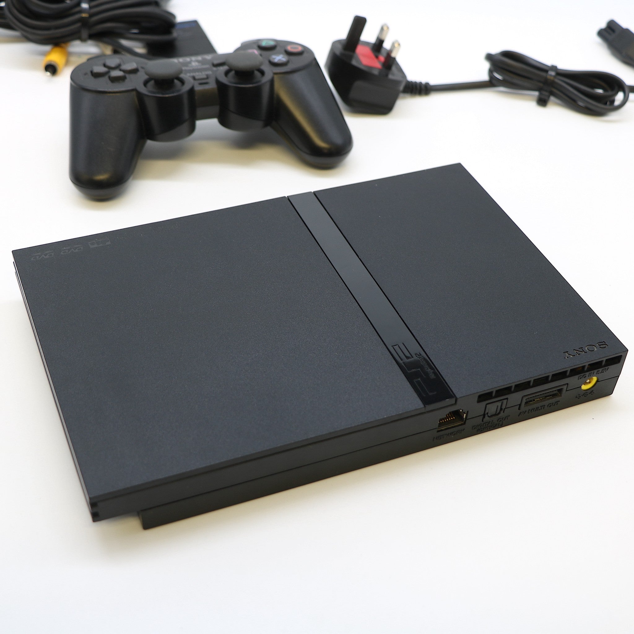 Black Slimline Slim Sony PS2 Console With Pad & 8MB Card | Mint Condition!