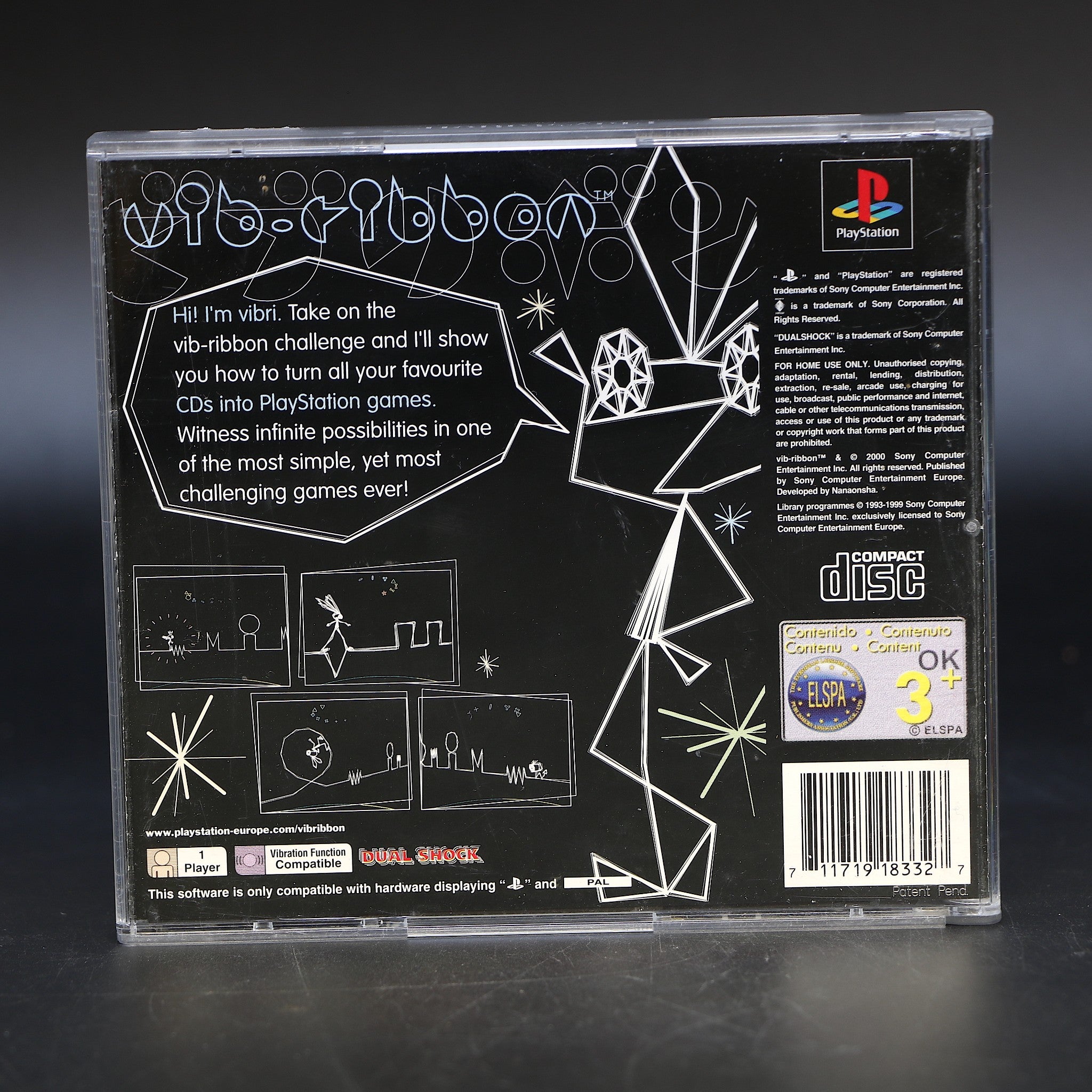 Vib Ribbon With Poster | Sony Playstation PS1 Game | Collectable Condition!