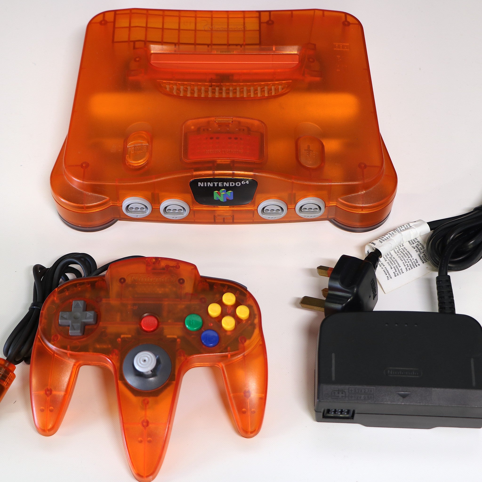 Nintendo 64 N64 Fire Orange Clear Console Controller | Collectable Condition