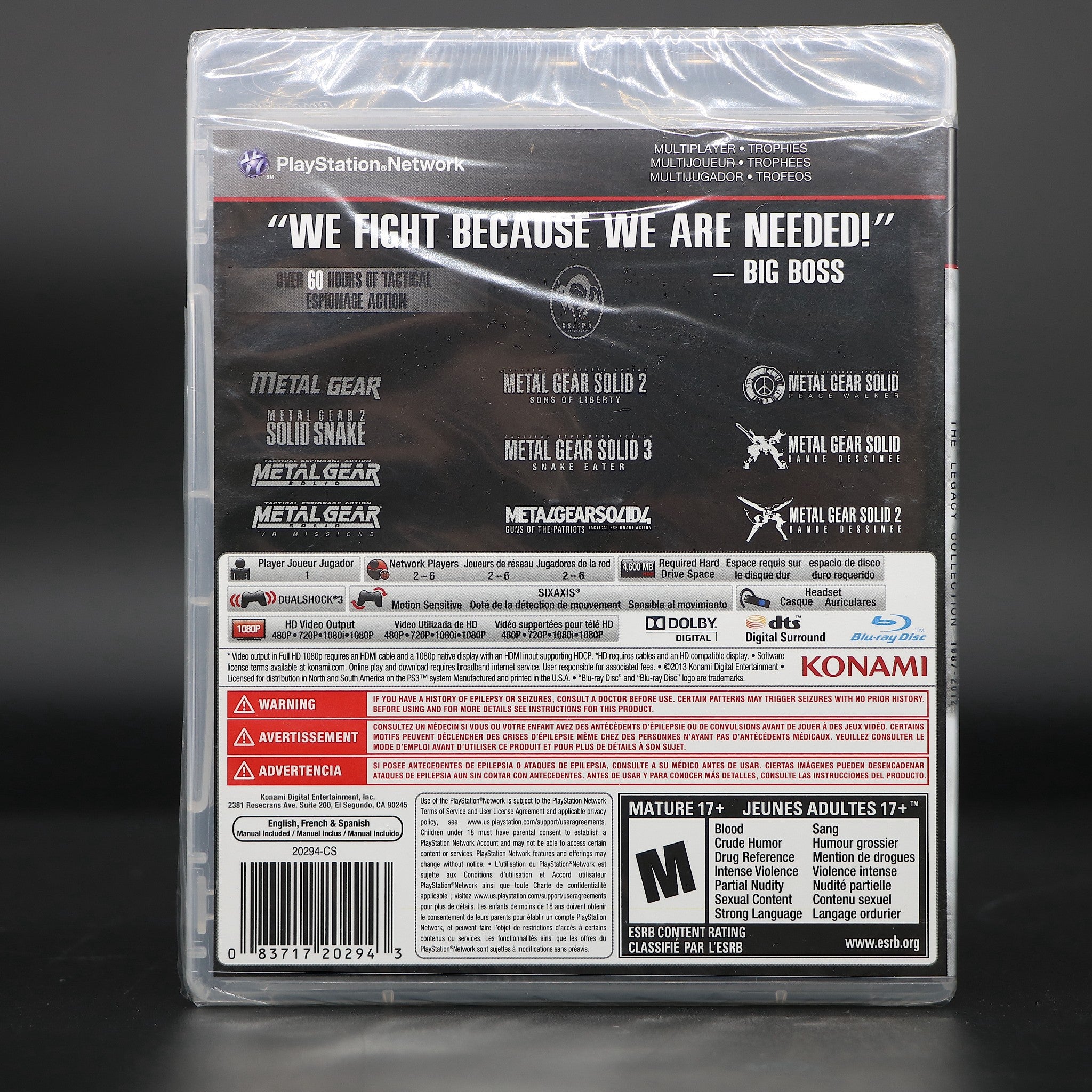 Metal Gear Solid The Legacy Collection | Sony PS3 Game | New Torn Cellophane