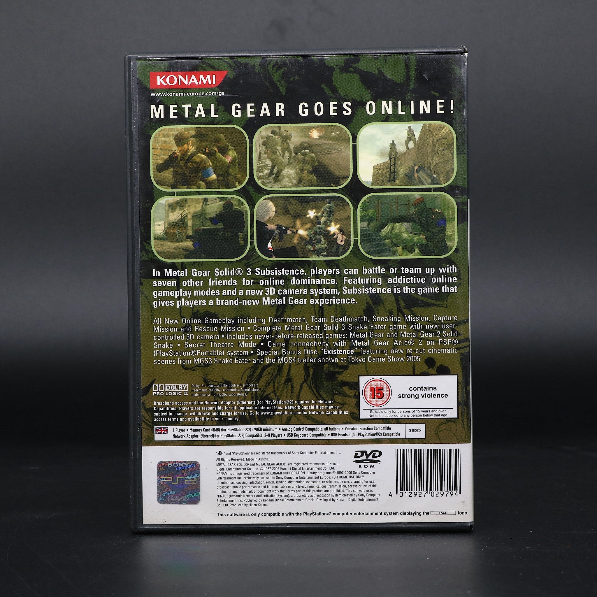 Metal Gear Solid 3 Subsistence | Sony PS2 Game | Very Good Condition