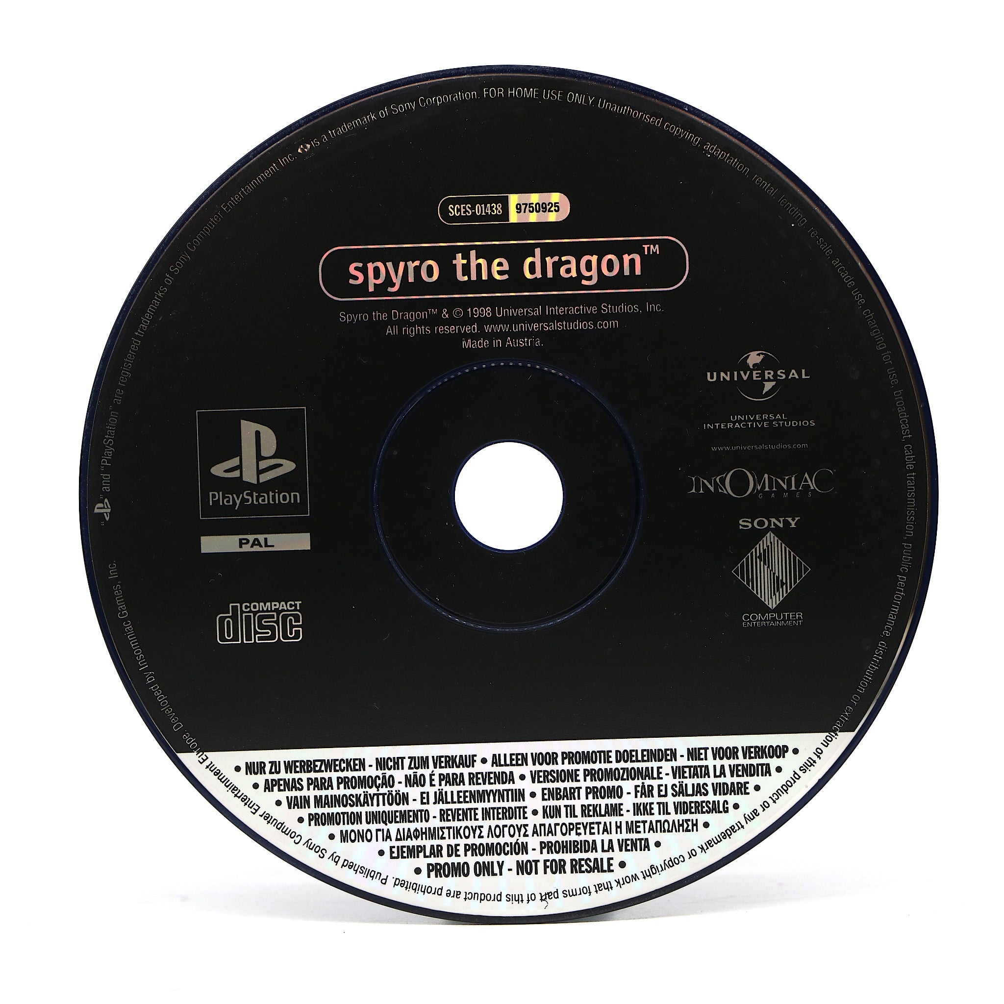 Spyro The Dragon | Sony PS1 PSOne PlayStation Game | Promo Version