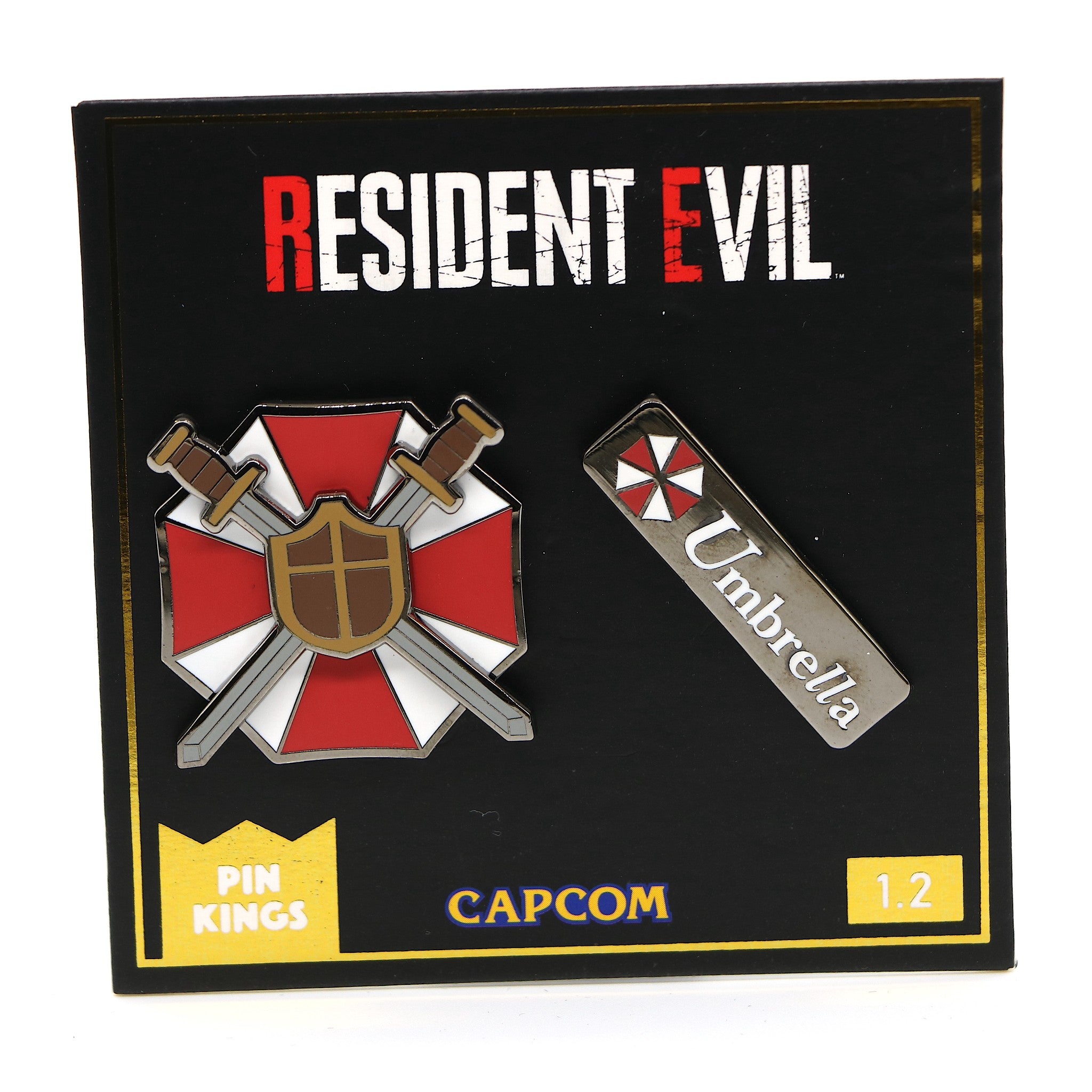 Resident Evil | Promo Capcom | Umbrella Metal Pin King Badges | New
