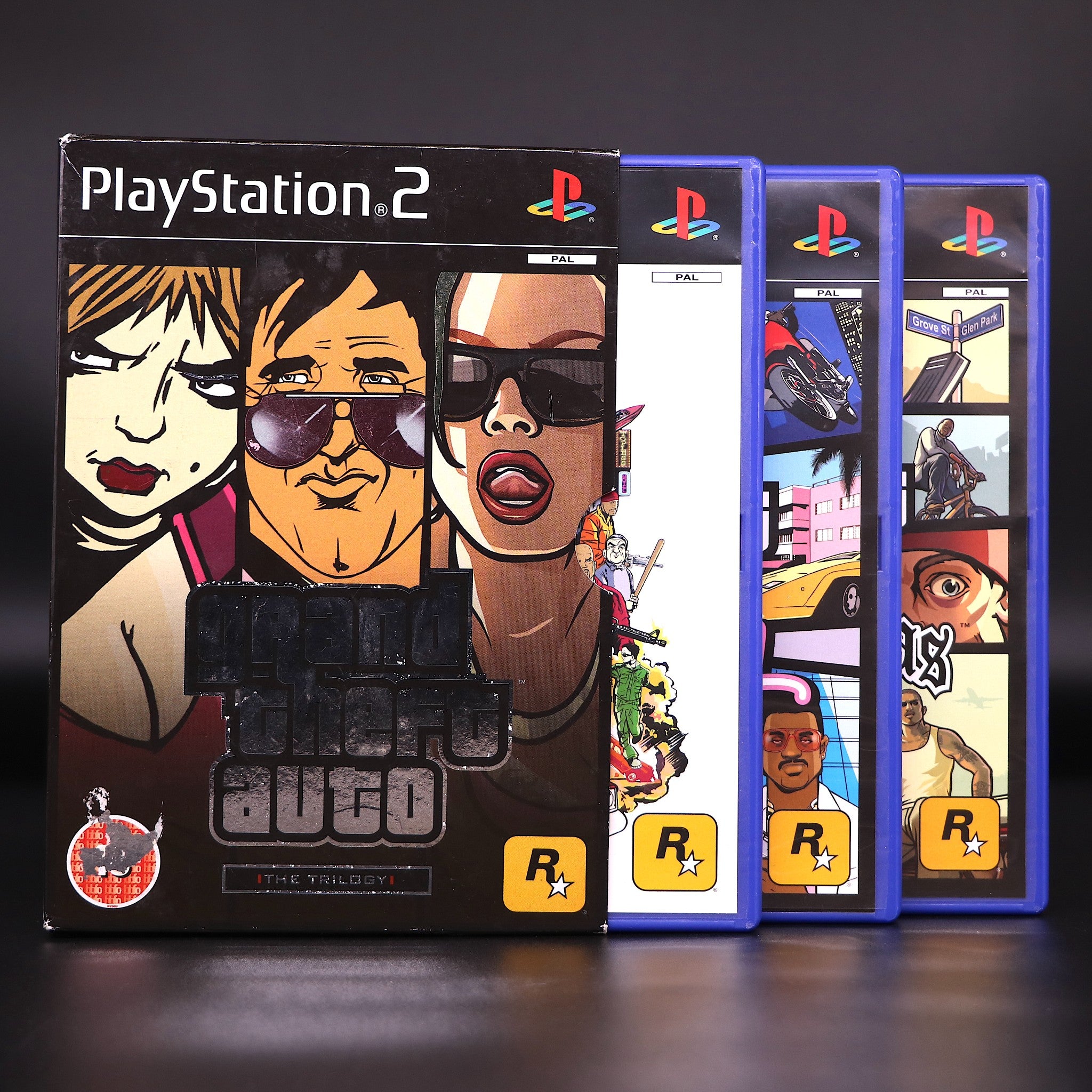 Grand Theft Auto Trilogy - III Vice City San Andreas Maps - Sony PS2 Game - VGC