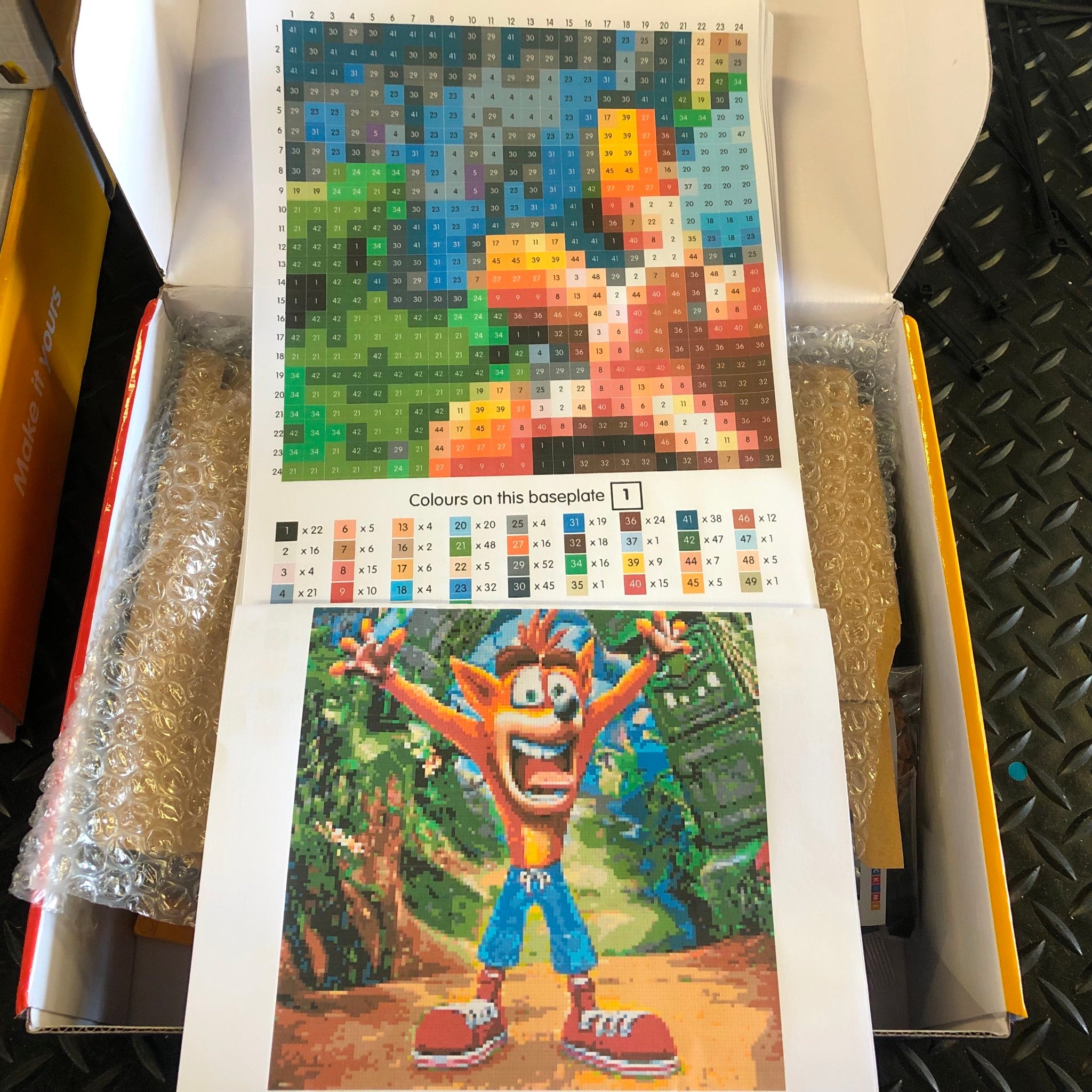 Crash Bandicoot Large Brick Mosaic | Custom Design Wall Art | 20736 Plate Pieces