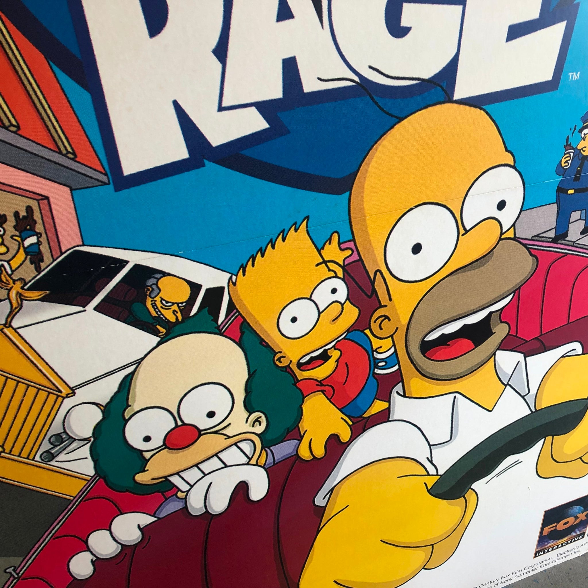 The Simpsons Road Rage | Promo Advertisement Sign Standee | From Sony PS2 Game