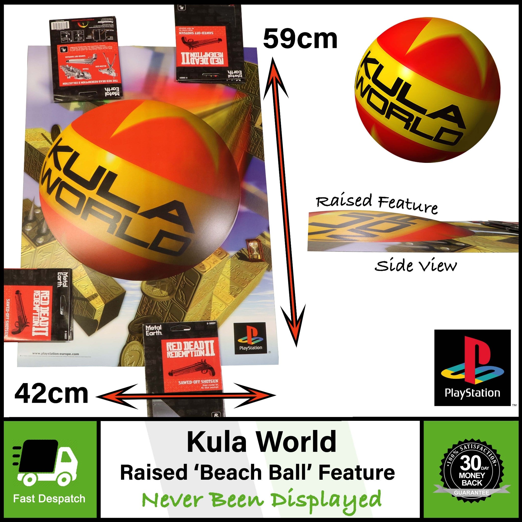 Kula World | Original (LARGE) Poster | Rare | Features Raised 'Beach Ball'