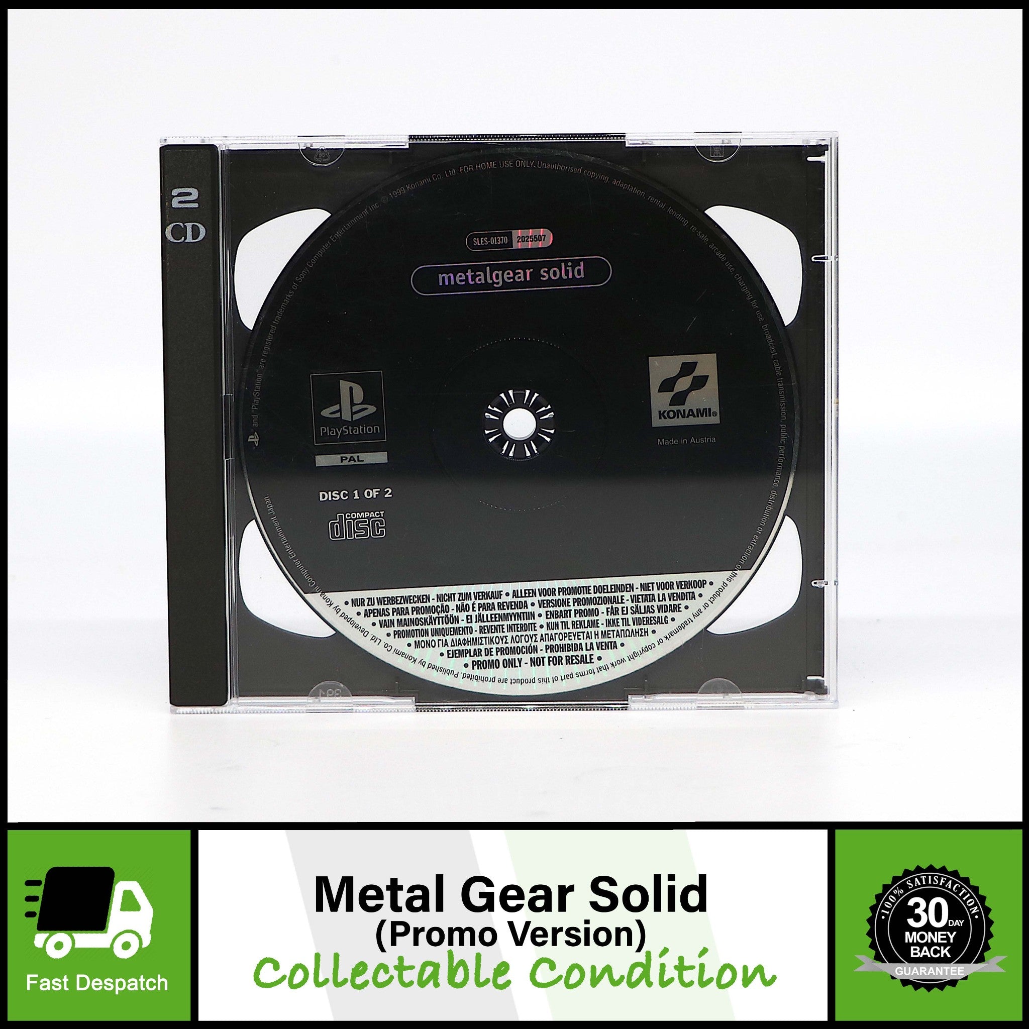 Metal Gear Solid | Sony PS1 PSOne Game | Promo Version | Collectable Condition