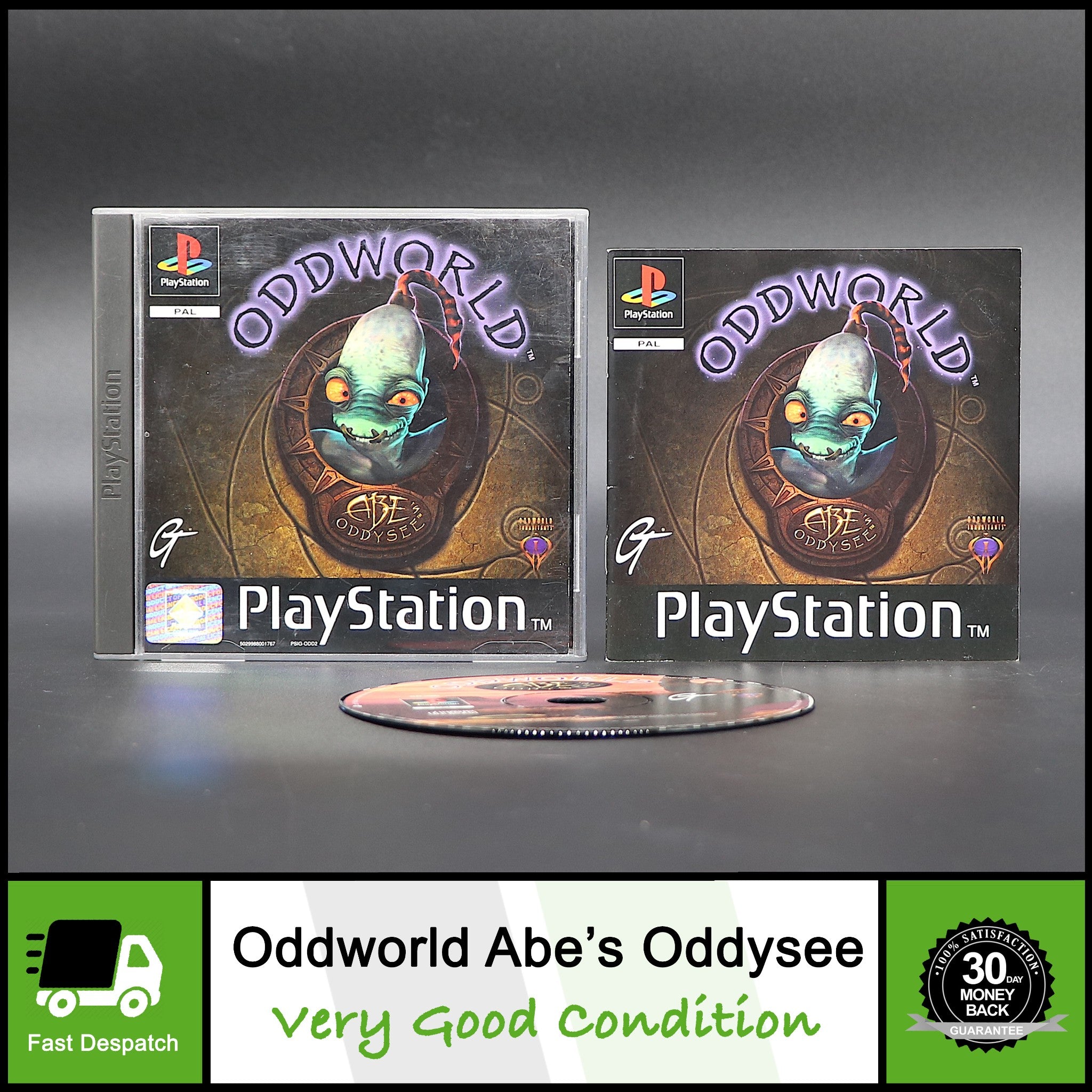 Oddworld Abes Oddysee | Sony Playstation PSONE PS1 Game | Very Good Condition!