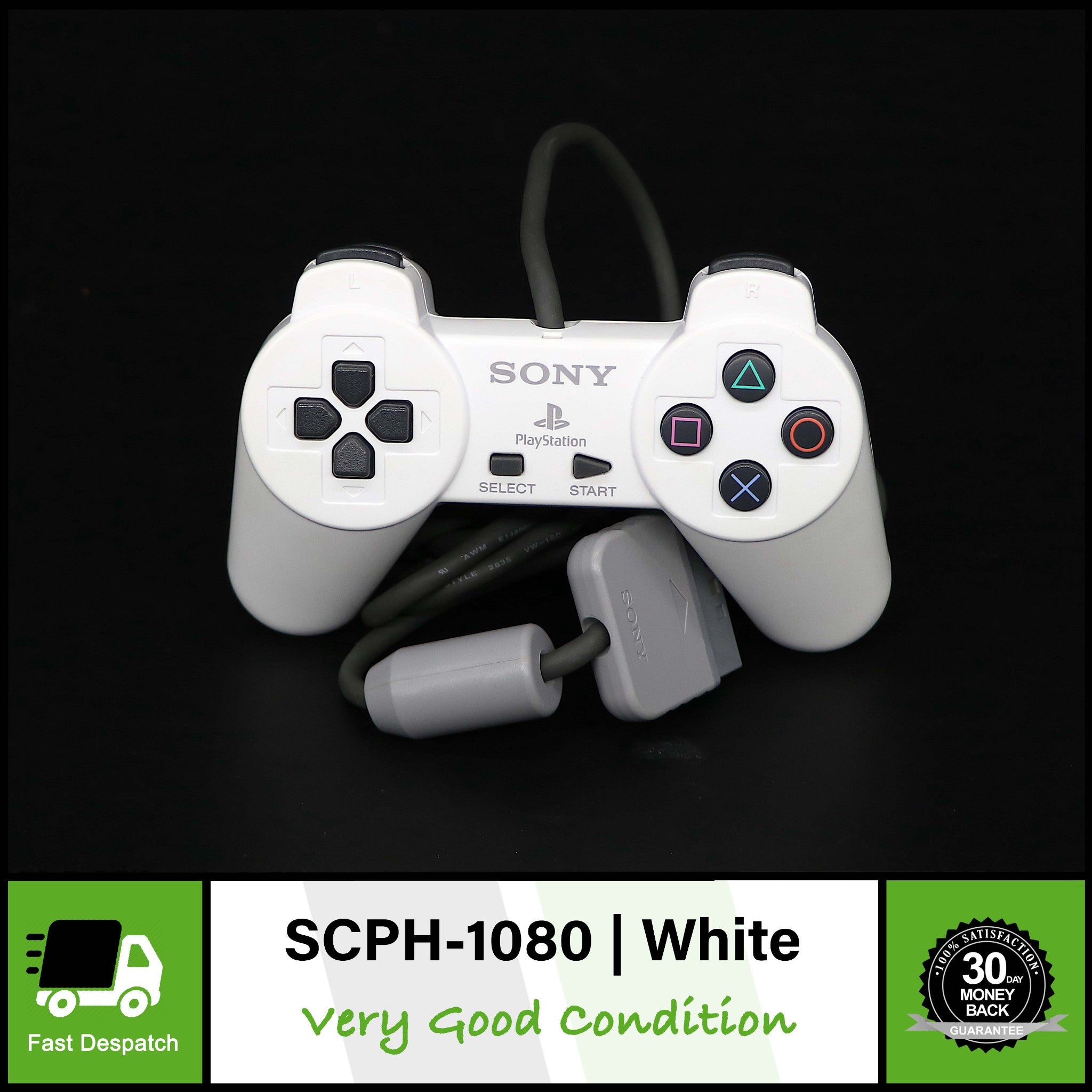 Official Genuine Sony PS1 PlayStation Controller SCPH-1080 | White | VGC