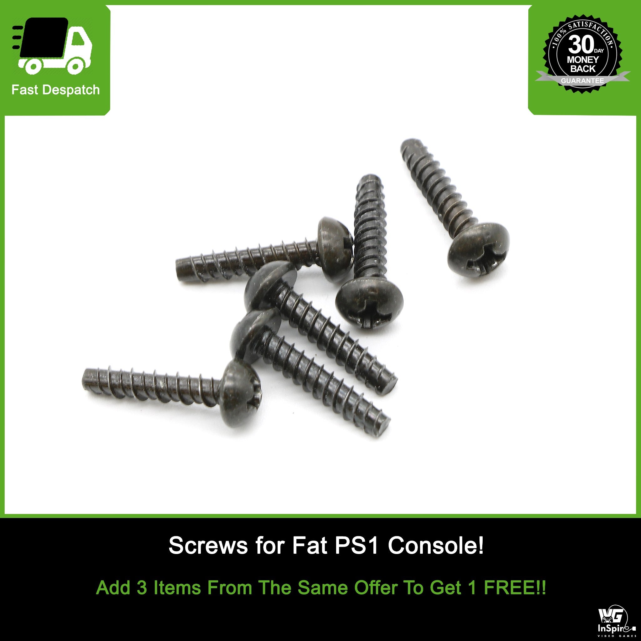Official Replacement Screws For Fat Sony Playstation PS1 Console Casing