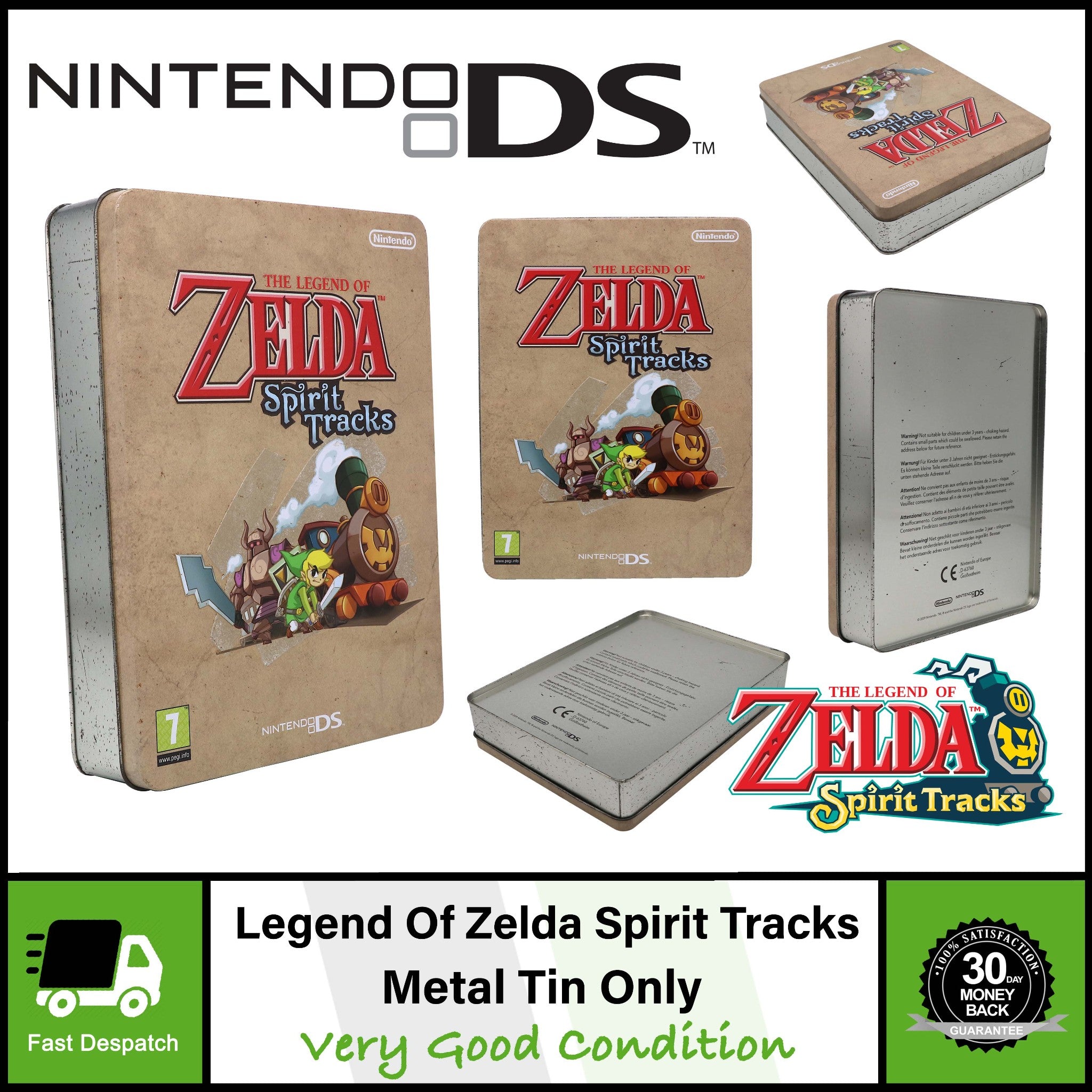 The Legend Of Zelda Spirit Tracks | Metal Tin Box Case | Nintendo DS