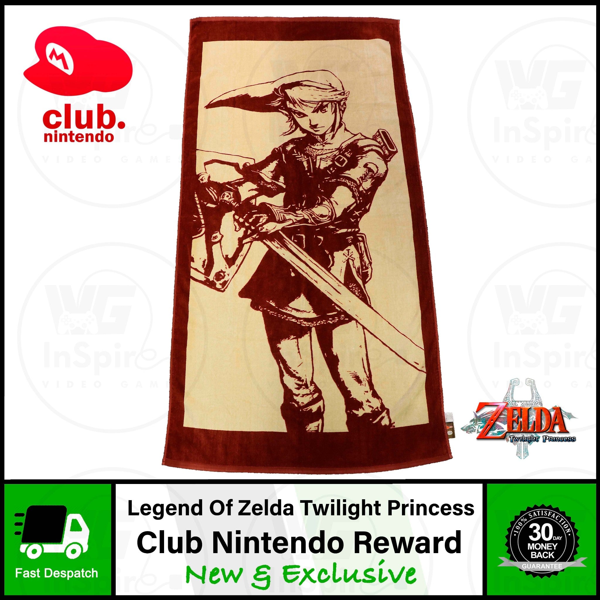The Legend of Zelda Twilight Princess | Club Nintendo Beach Bath Towel 75x150cm