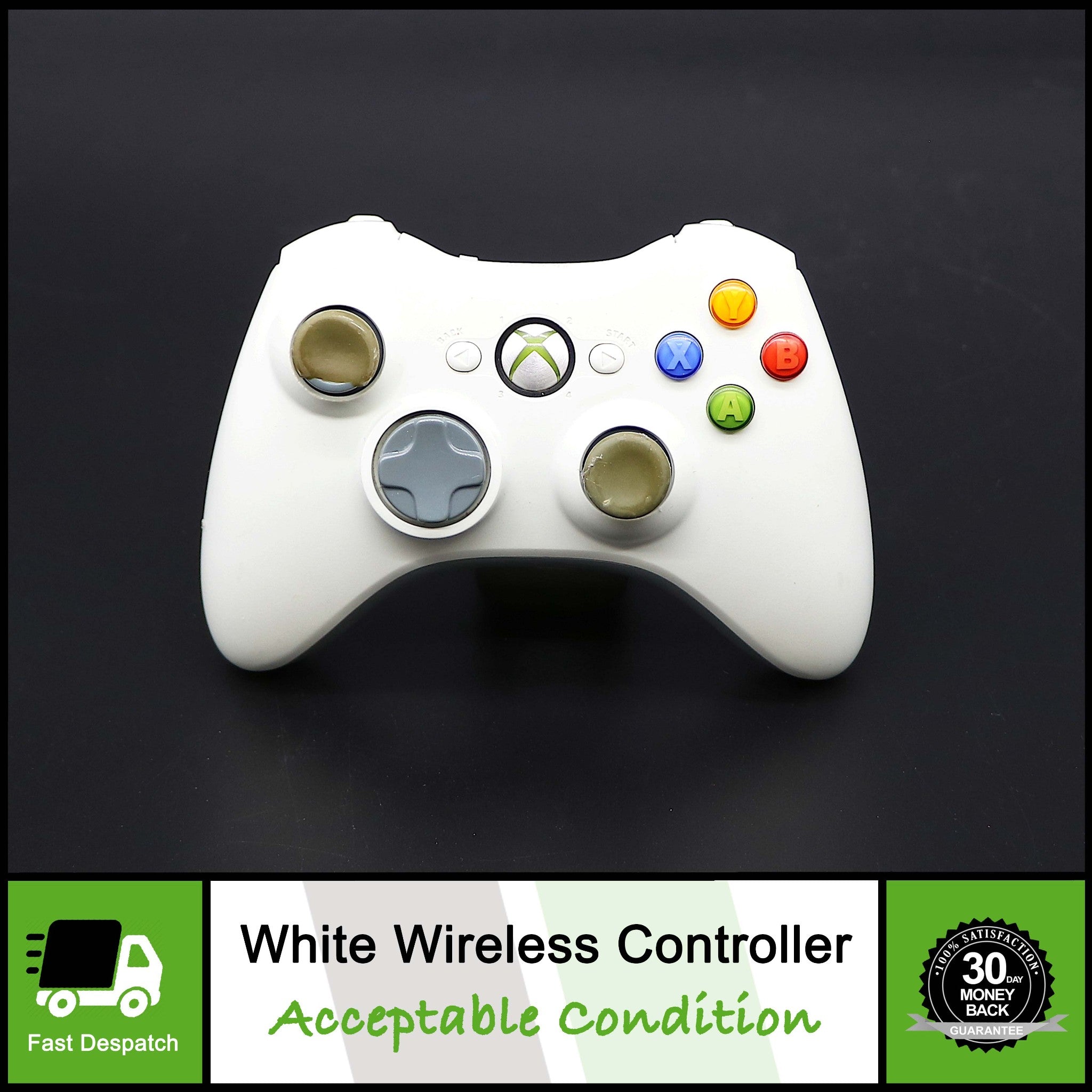 Official Genuine White Xbox 360 Wireless Controller Pad With Battery Pack