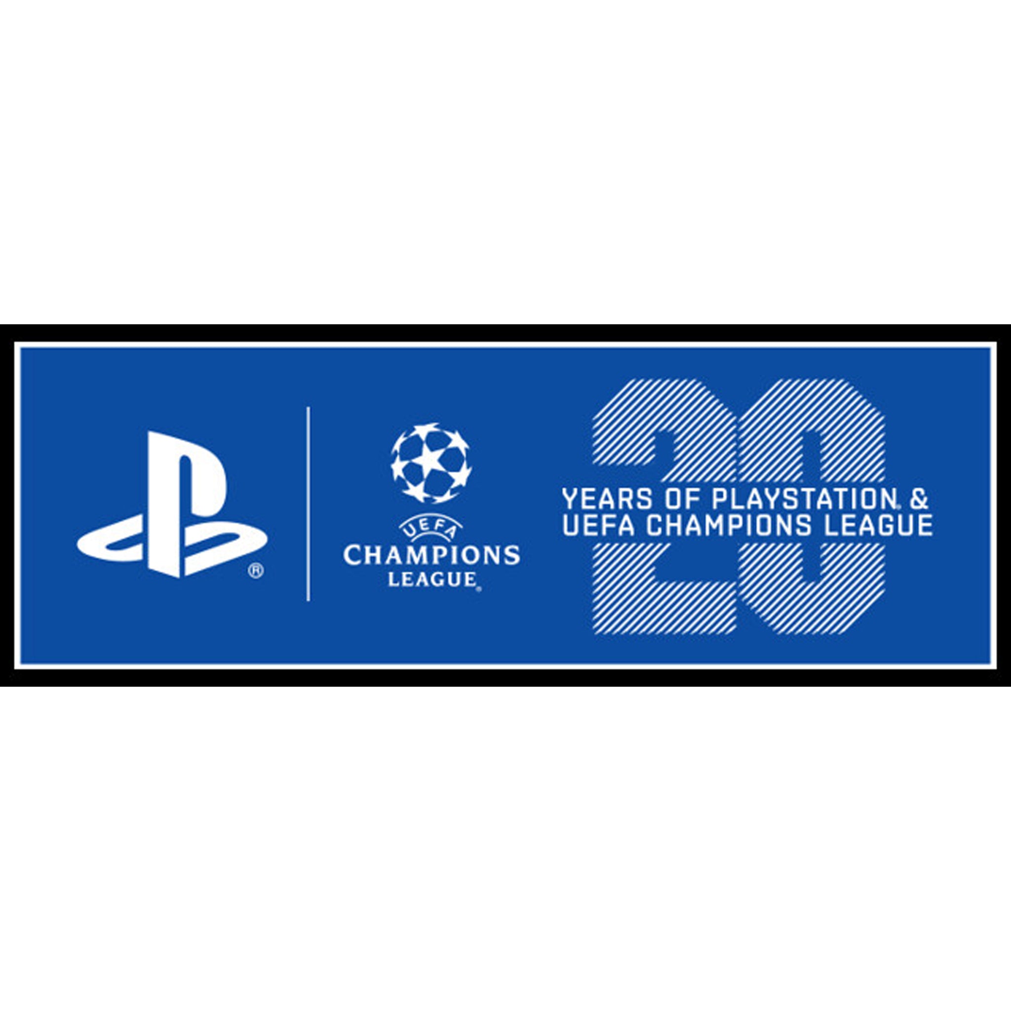 UEFA Champions League 20 Years of Playstation Promo Polo Shirt Top Blue XL