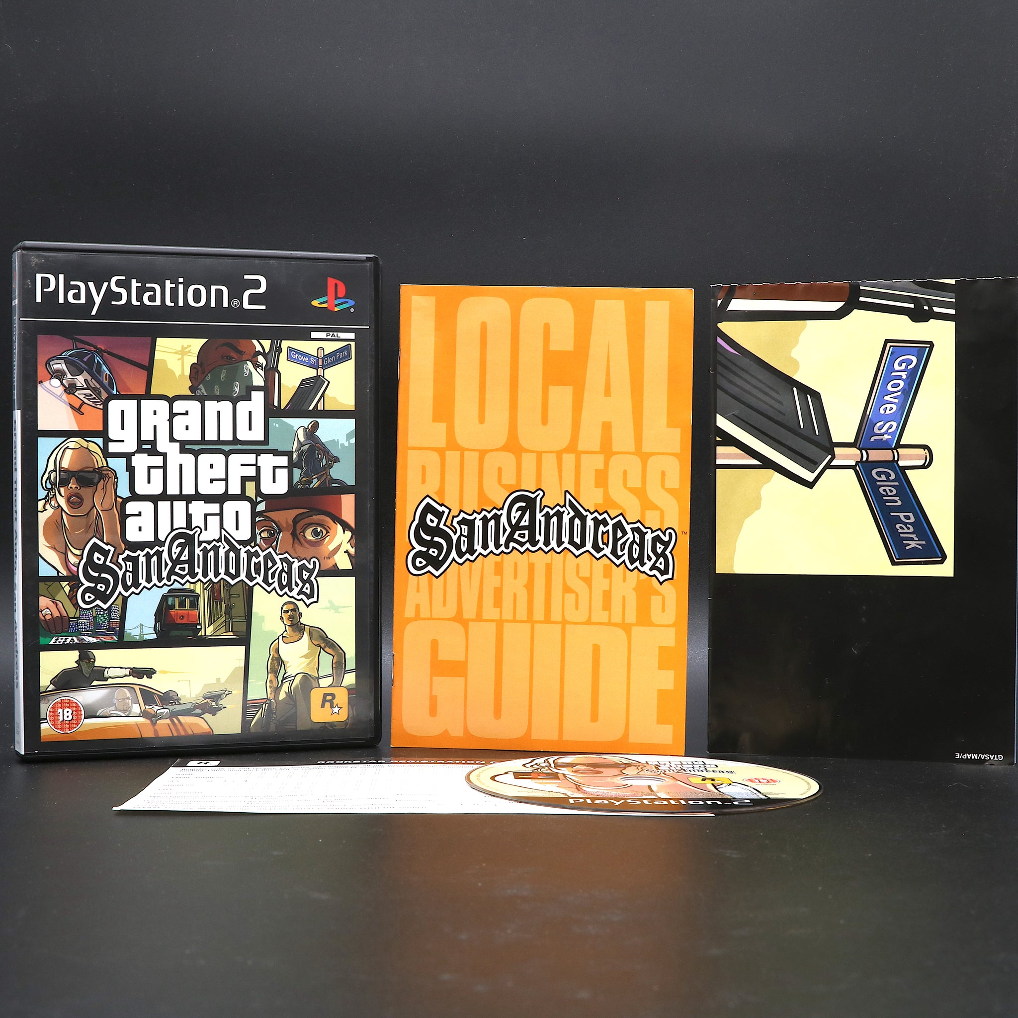 Grand Theft Auto San Andreas PS2 PAL Manual and Map *Complete*