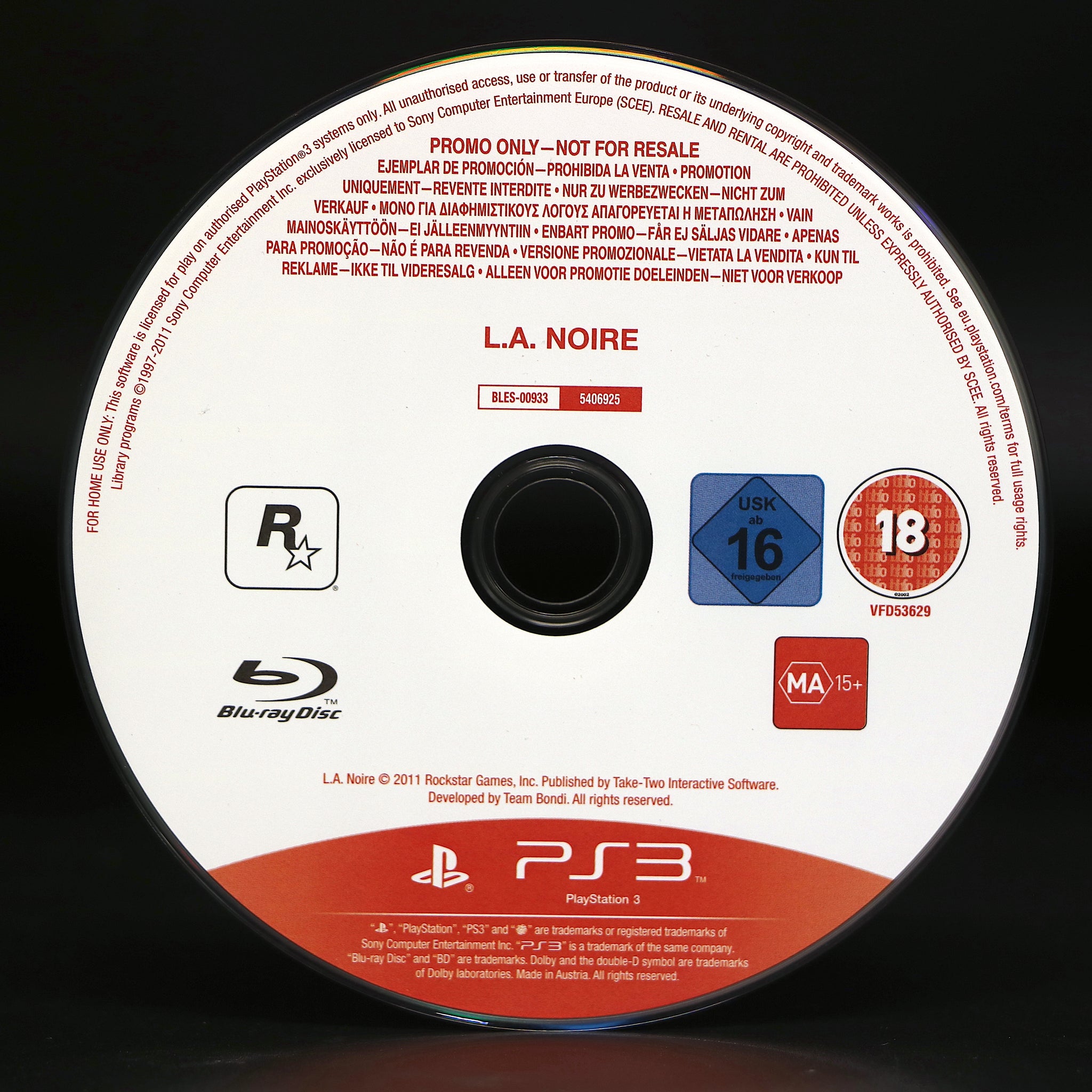 LA Noire | Promo Version | Sony PS3 Game Rockstar | Collectable Condition!