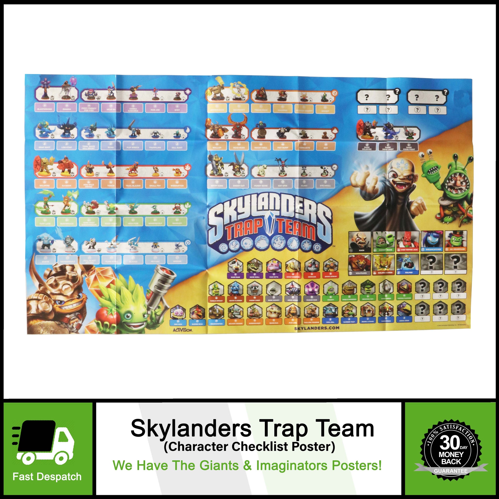 Skylanders - Trap Team Dark Edition - Double-Sided Character Figure Poster - New