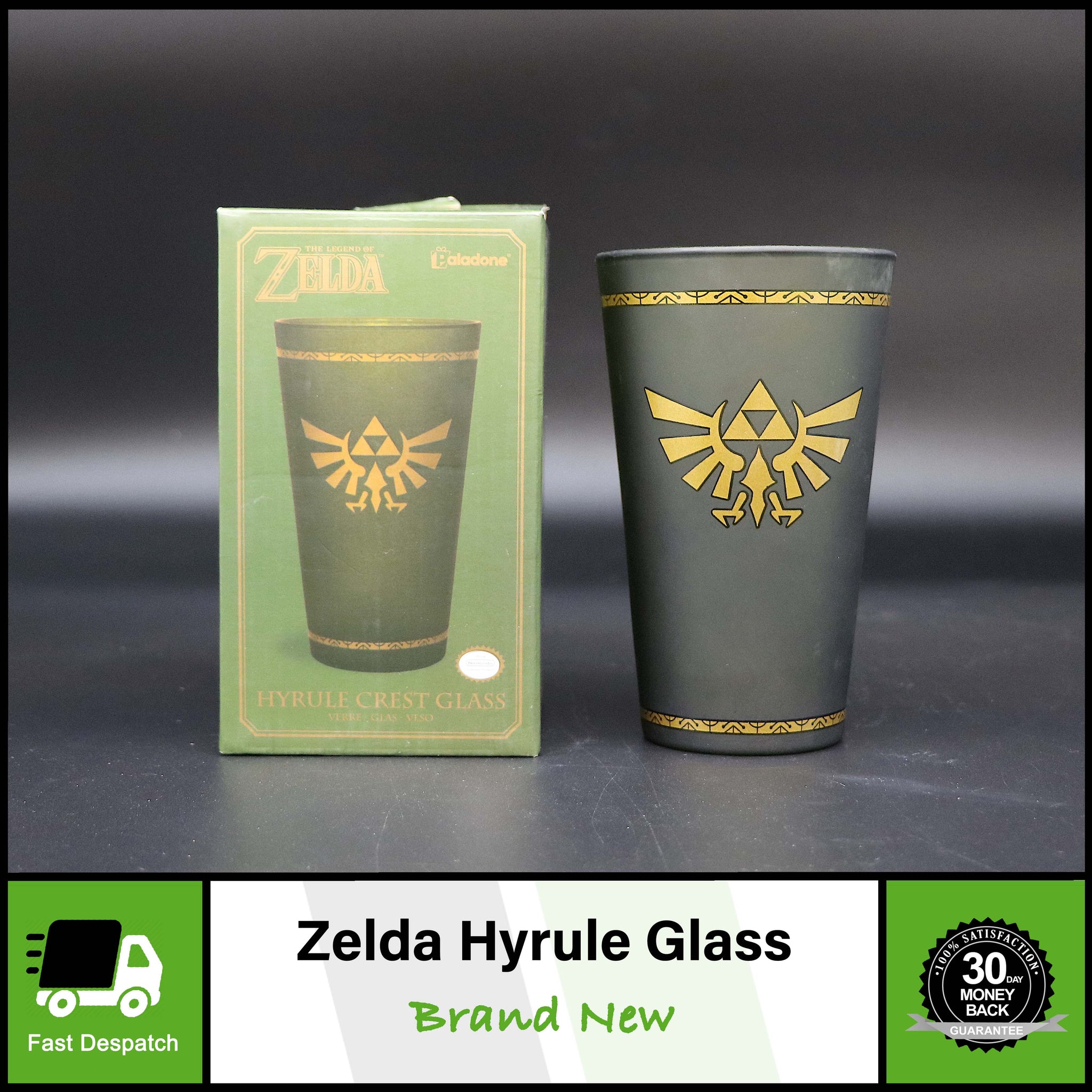 Legend Of Zelda Hyrule Crest Glass Mug Cup | Official Nintendo | Brand New Boxed