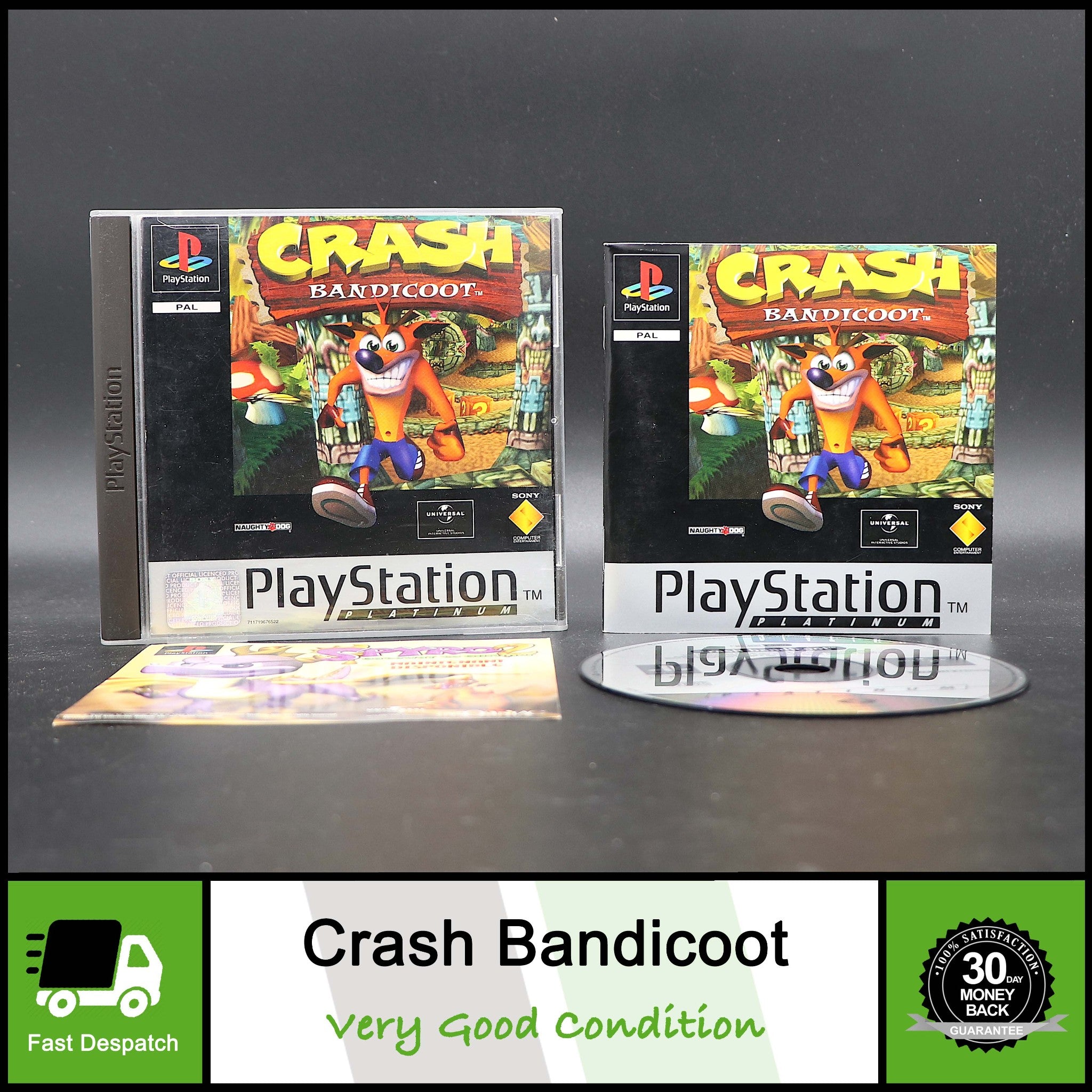 Crash Bandicoot - Platinum - Sony PSONE PS1 PlayStation Game - VGC!!