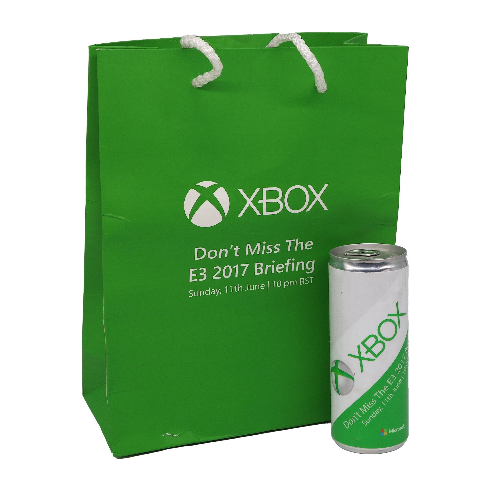 Microsoft Xbox One E3 Expo 2017 Canned Drink & Bag | Promo Merchandise