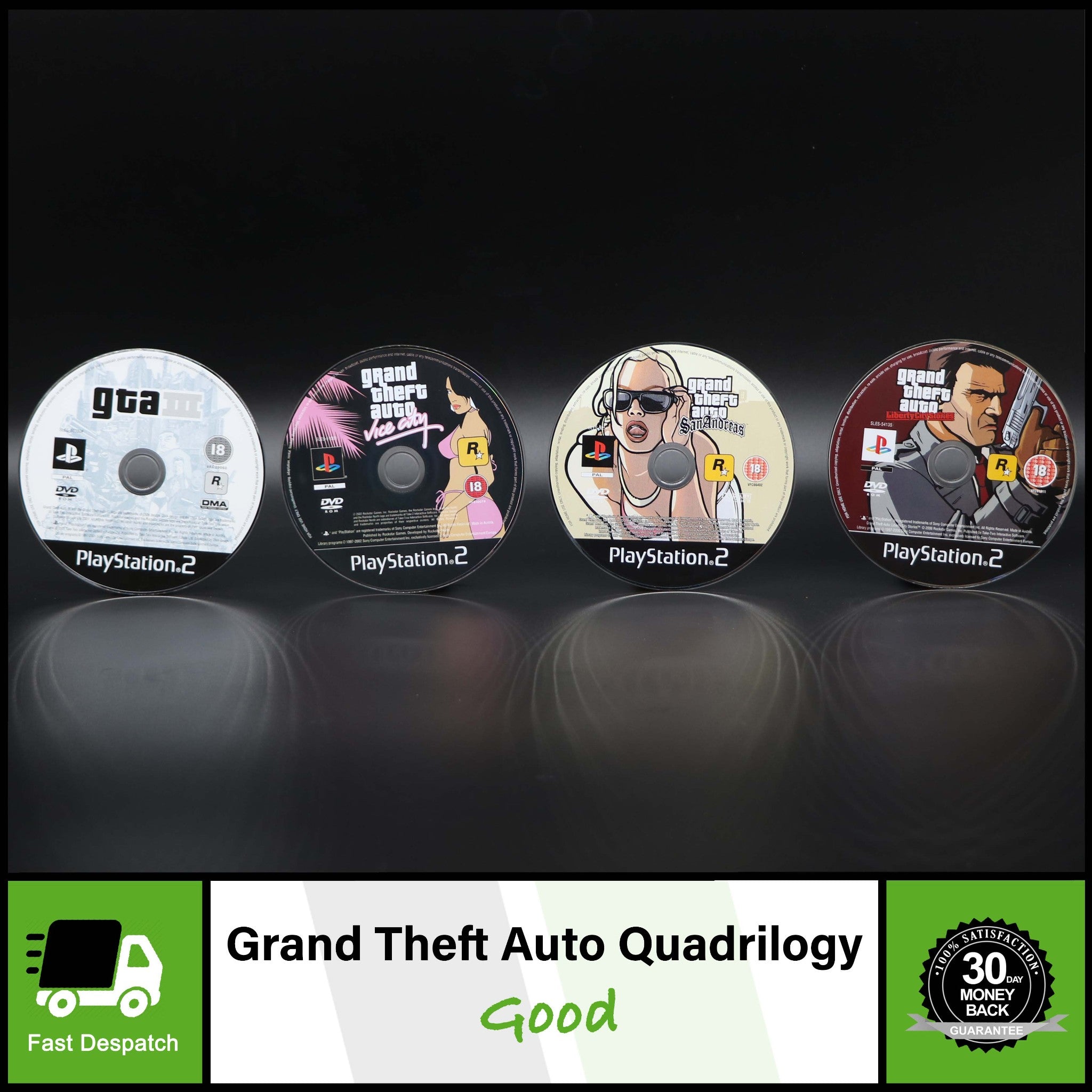 Grand Theft Auto GTA III San Andreas Vice City Liberty | PS2 Game | Discs Only!